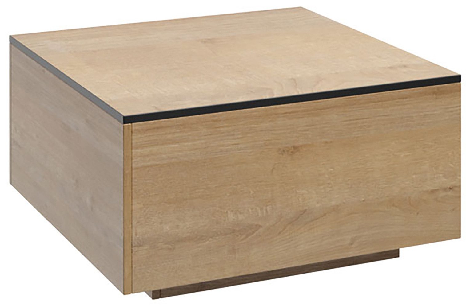 Feldmann-Wohnen Couchtisch Frida, 80x80cm Eiche Riviera / schwarz
