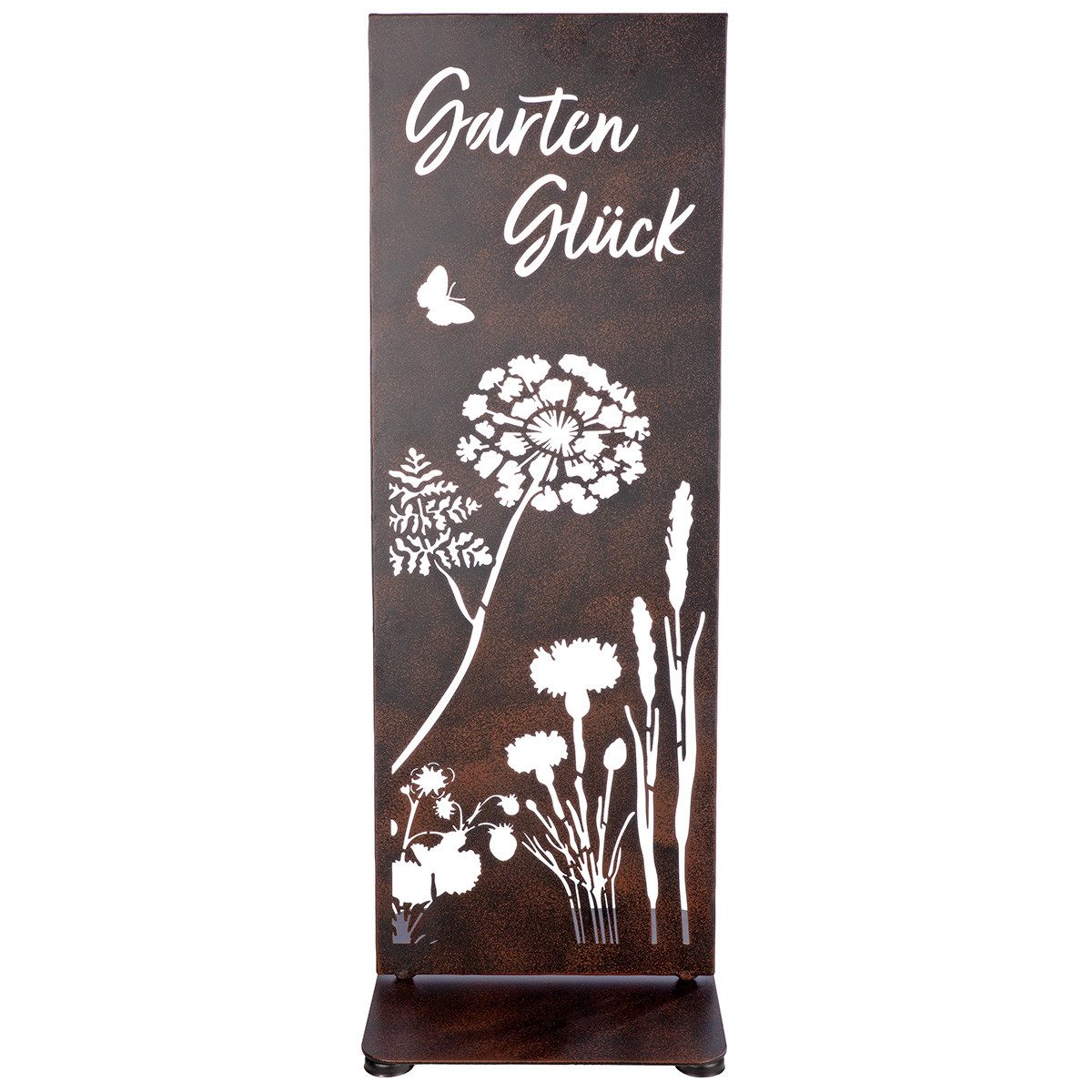 GILDE Gartenstecker Standrelief Garten Deko Wild Flowers Metall braun 92 cm (1-St)