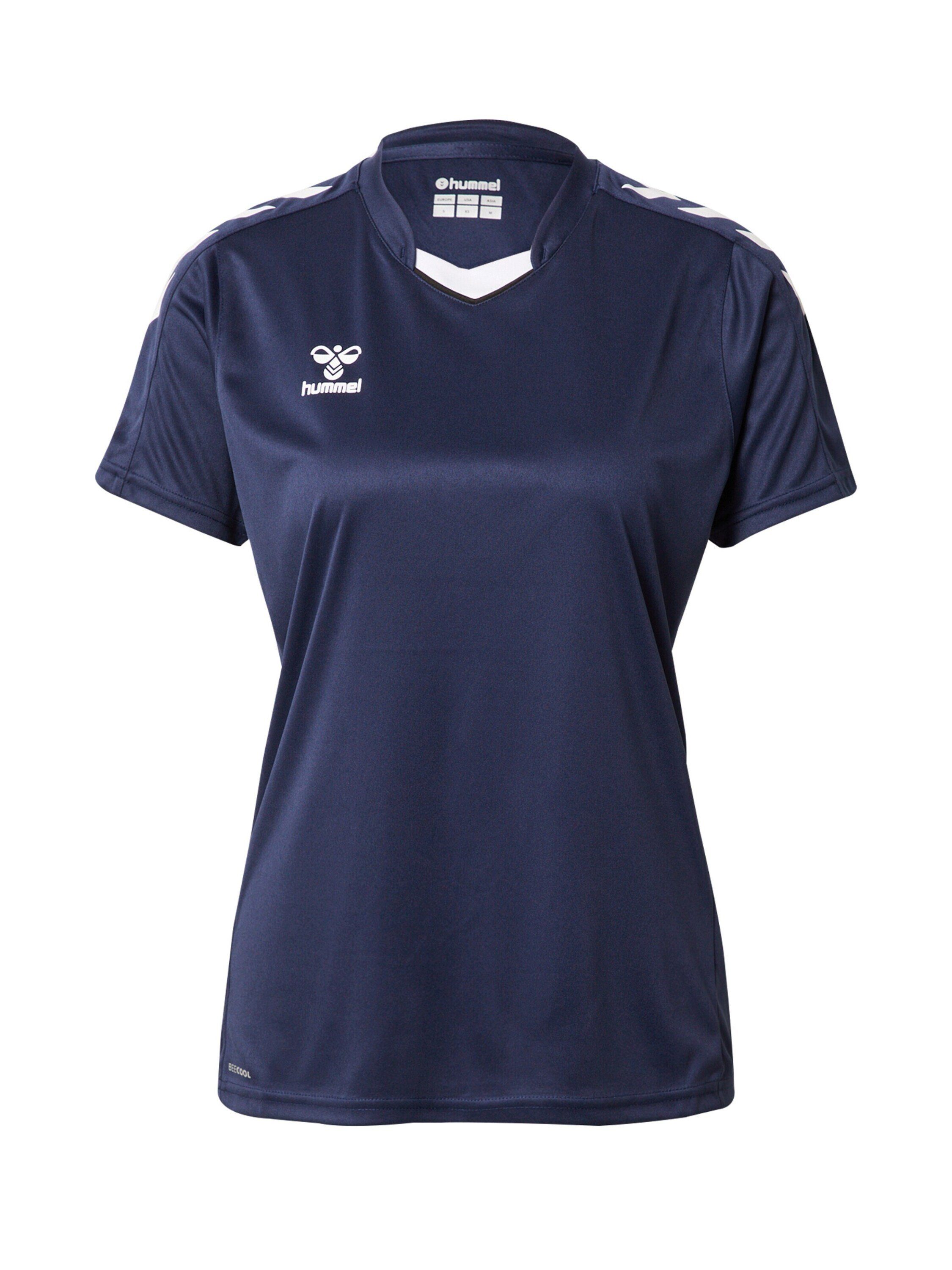 hummel T-Shirt (1-tlg) Weiteres Detail, Plain/ohne Details, Seitenstreifen Blau