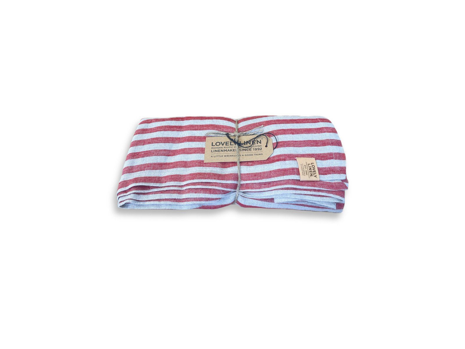 Lovely Linen Tischdecke Linen Misty Tischdecke Leinen edge real red 145x250cm (1 Stück), MISTY 145X250 EDGE REAL RED W:20 D:37 H:7