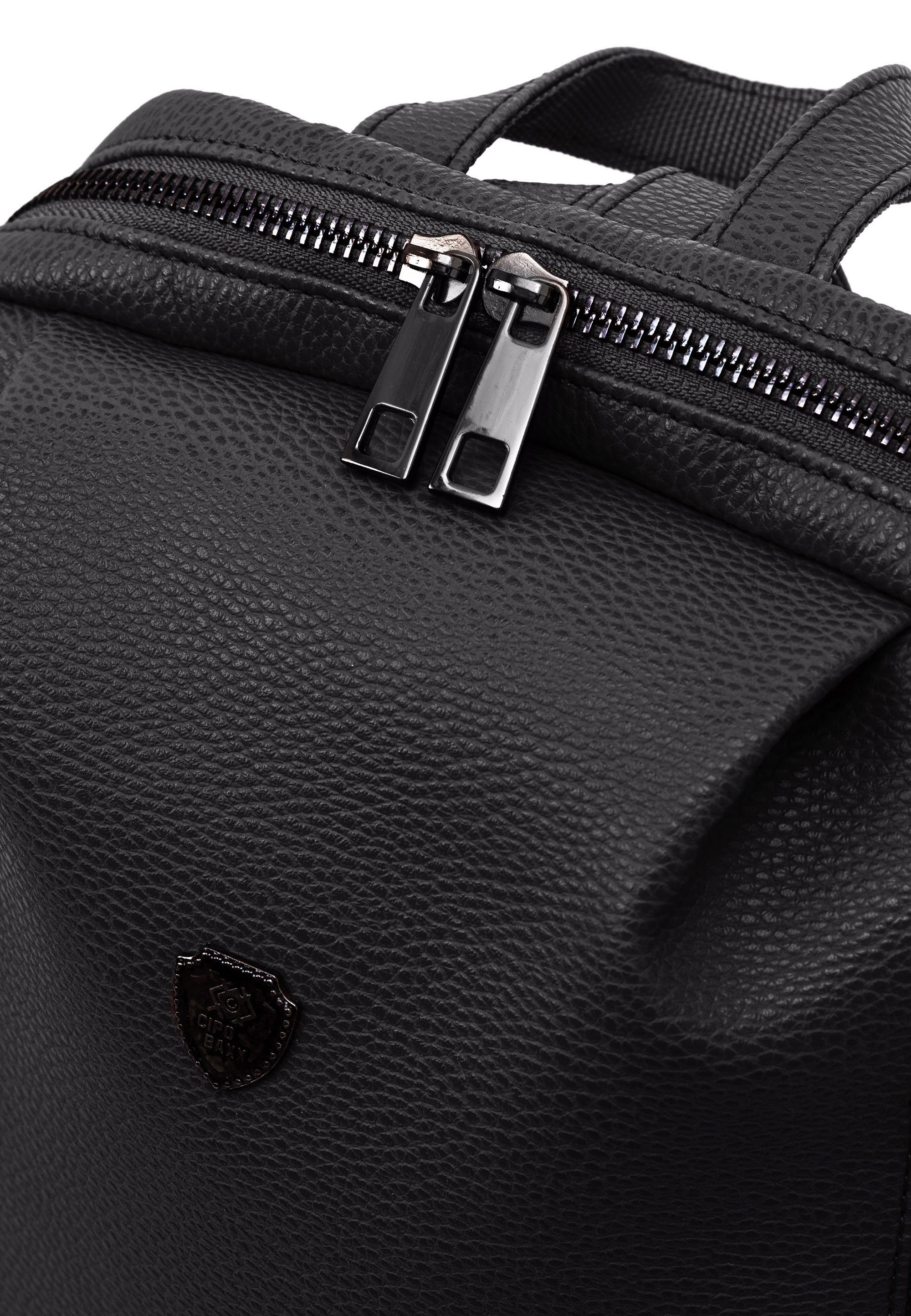 mit schwarz Seitentaschen praktischen Baxx Cityrucksack, Cipo &