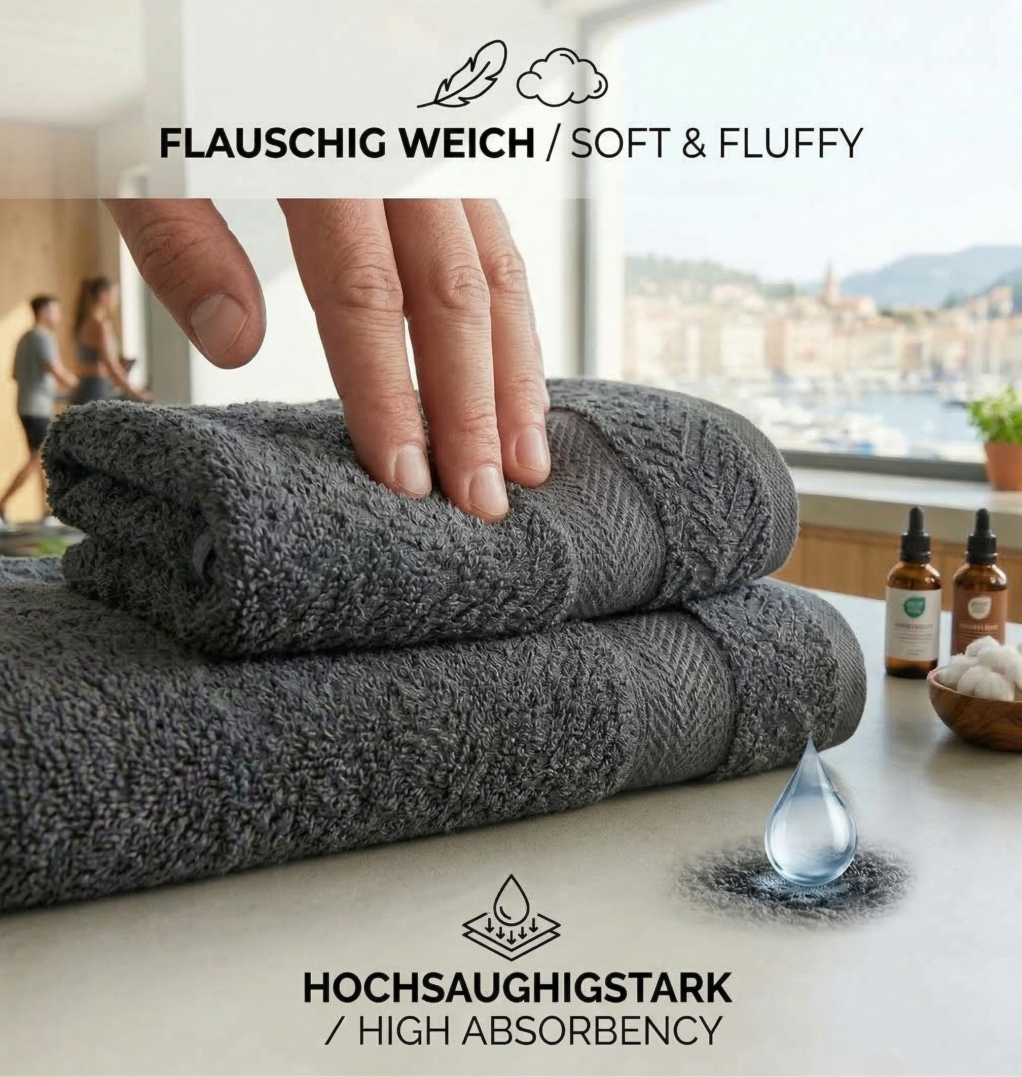 Betz Handtücher 10-teiliges Handtuch Set Premium, 100% Baumwolle (10-St), 4 Handtücher 50x100 cm, 2 Duschtücher 70x140 cm, 2 Gästetücher 30x50 – Bild 5 von 5