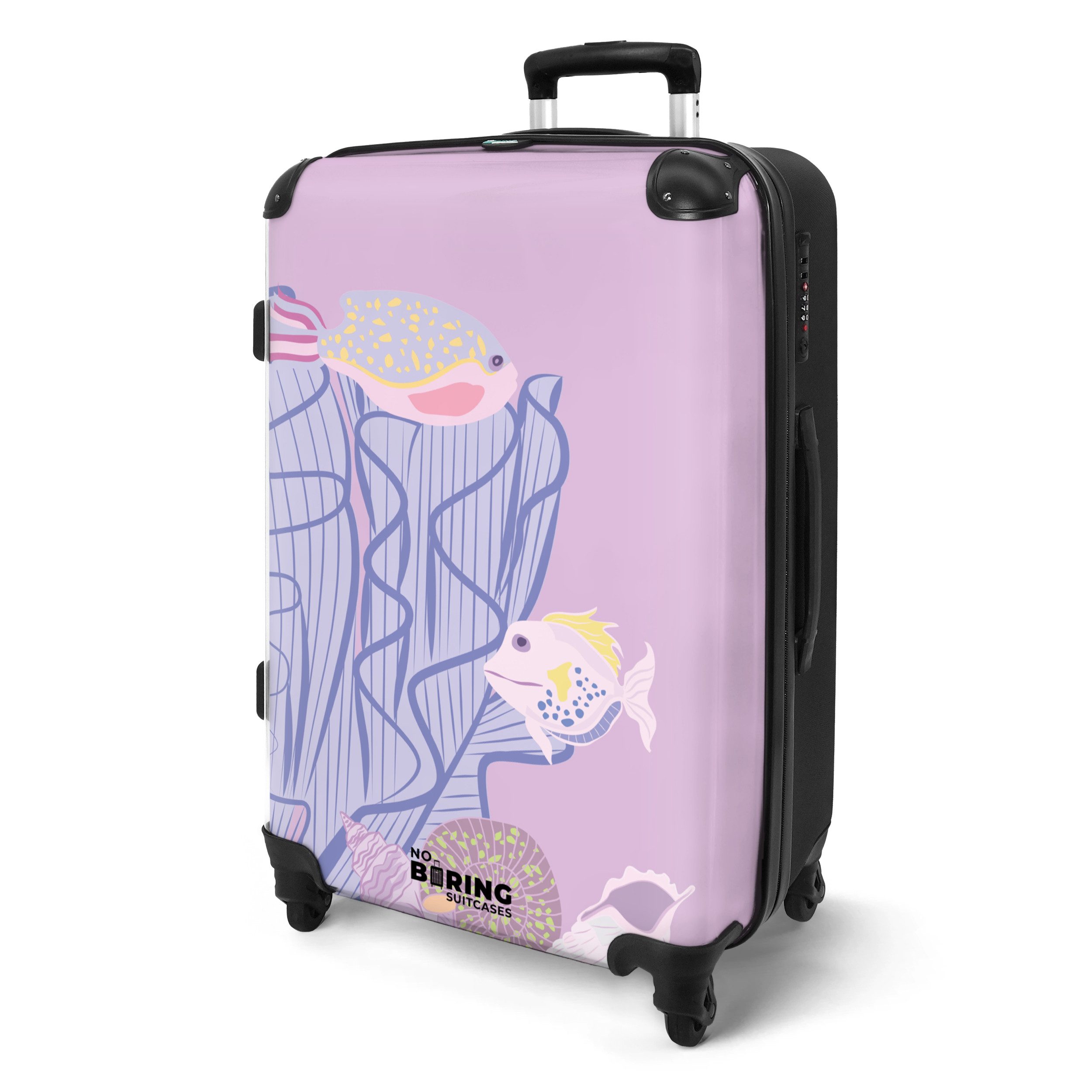 NoBoringSuitcases.com© Hartschalen-Trolley Rosa mit Fischen und günstig online kaufen