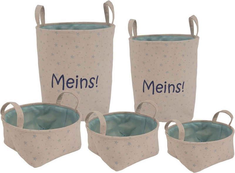 Franz Müller Flechtwaren Aufbewahrungsbox »Kids - Meins« (Set, 5 Stück), 5er Set