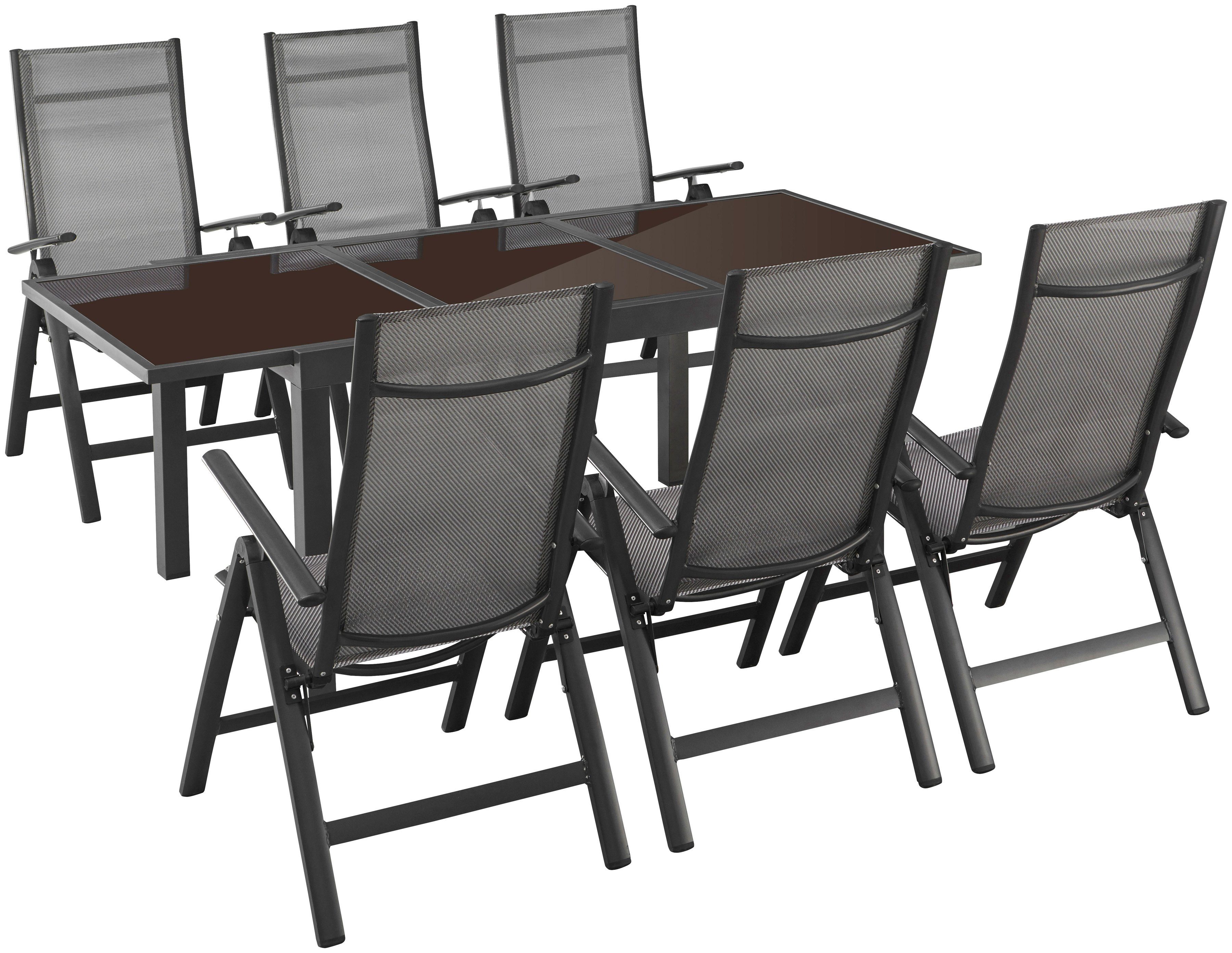 MERXX Garten-Essgruppe Amalfi, (7-tlg), 6 Stühle mit Tisch