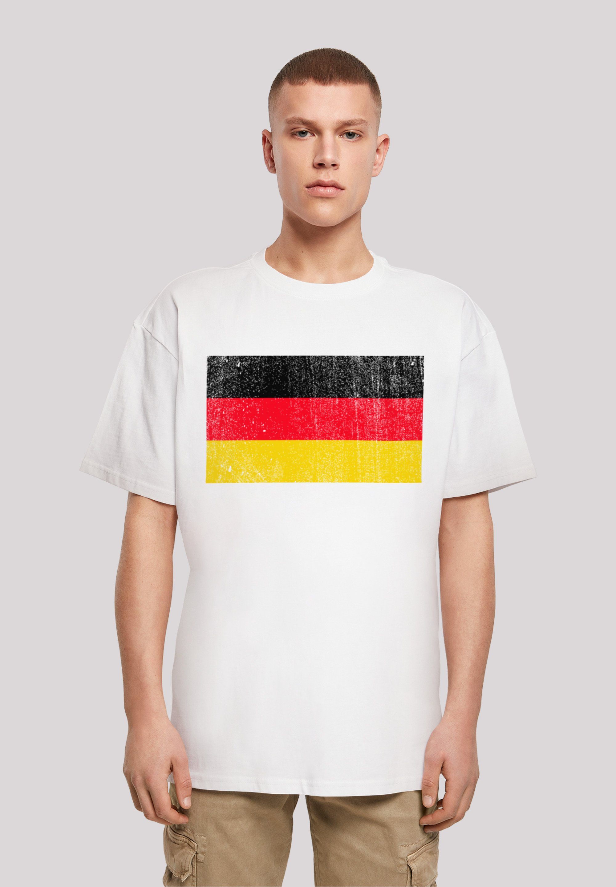 F4NT4STIC T-Shirt Germany Deutschland Flagge distressed Print weiß | T-Shirts