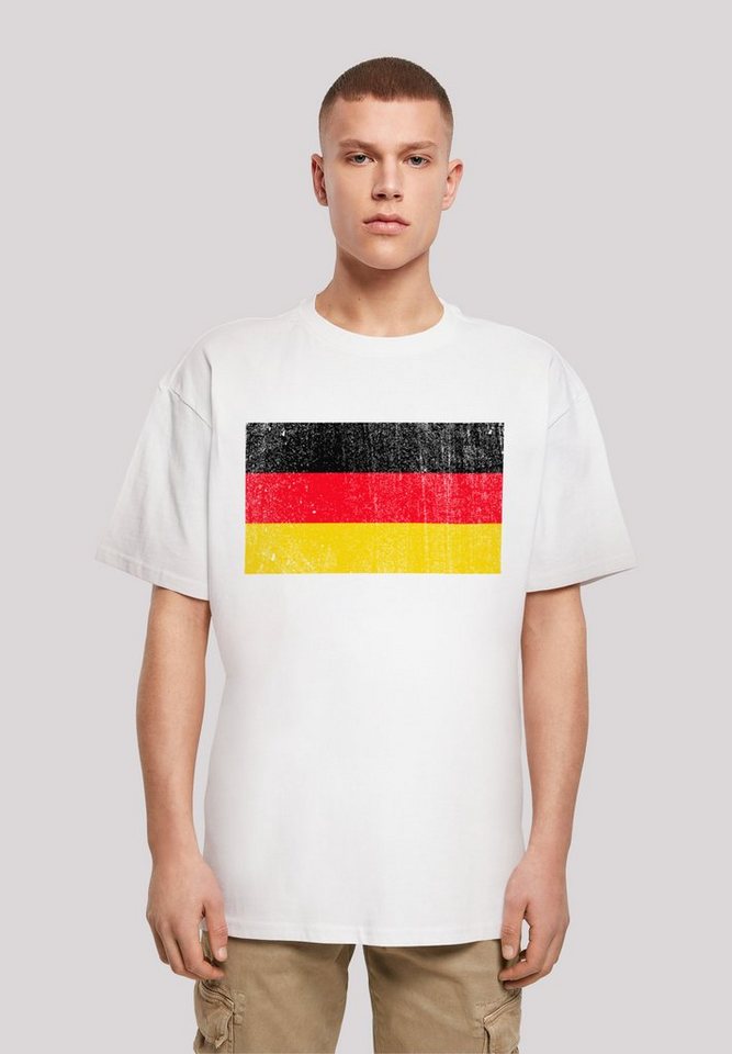 F4NT4STIC T-Shirt Germany Deutschland Flagge distressed Print, Weite  Passform und überschnittene Schultern