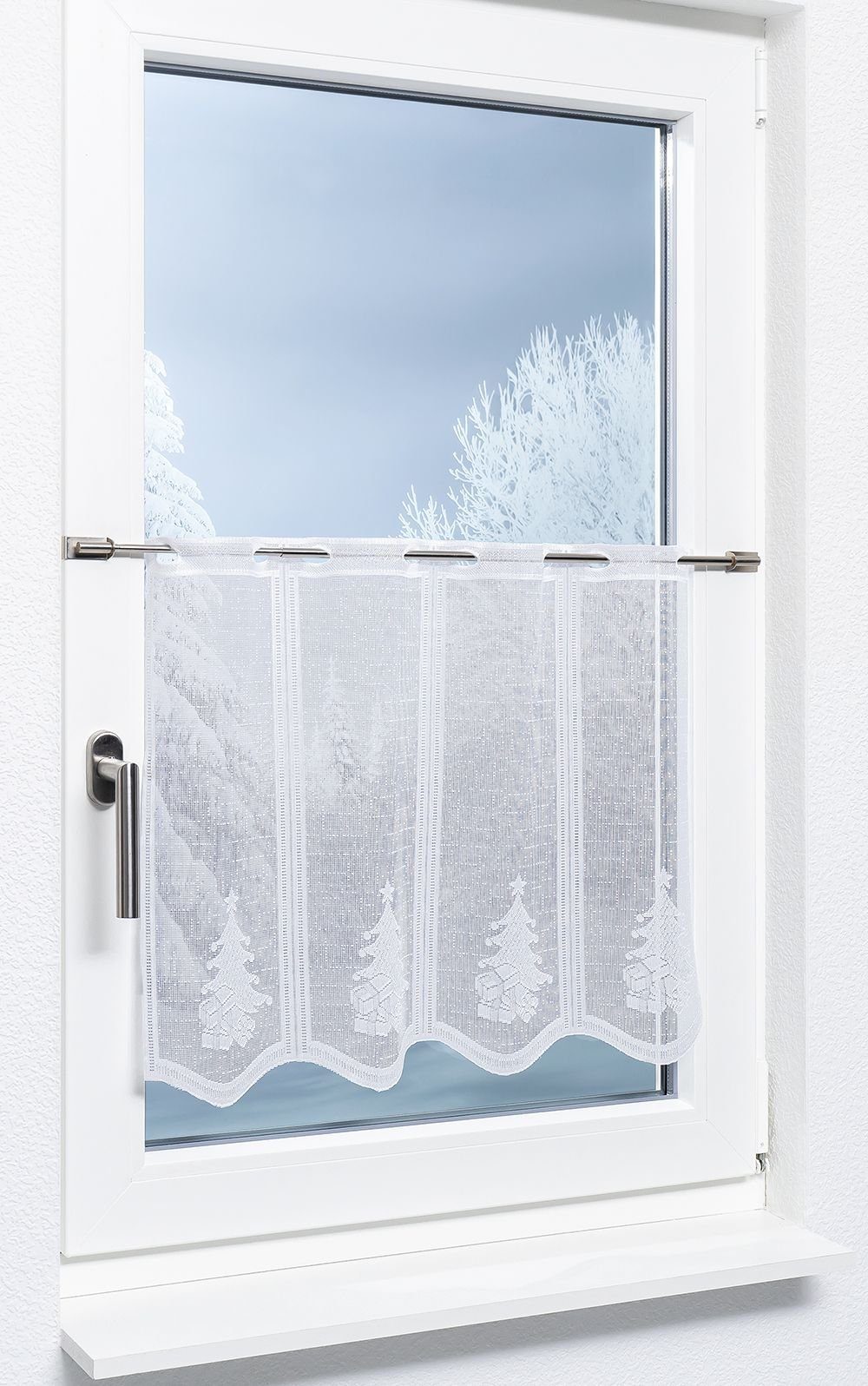 LYSEL® Scheibengardine Tannenbaum m. Geschenke (1 St), transparent, HxB 50x günstig online kaufen