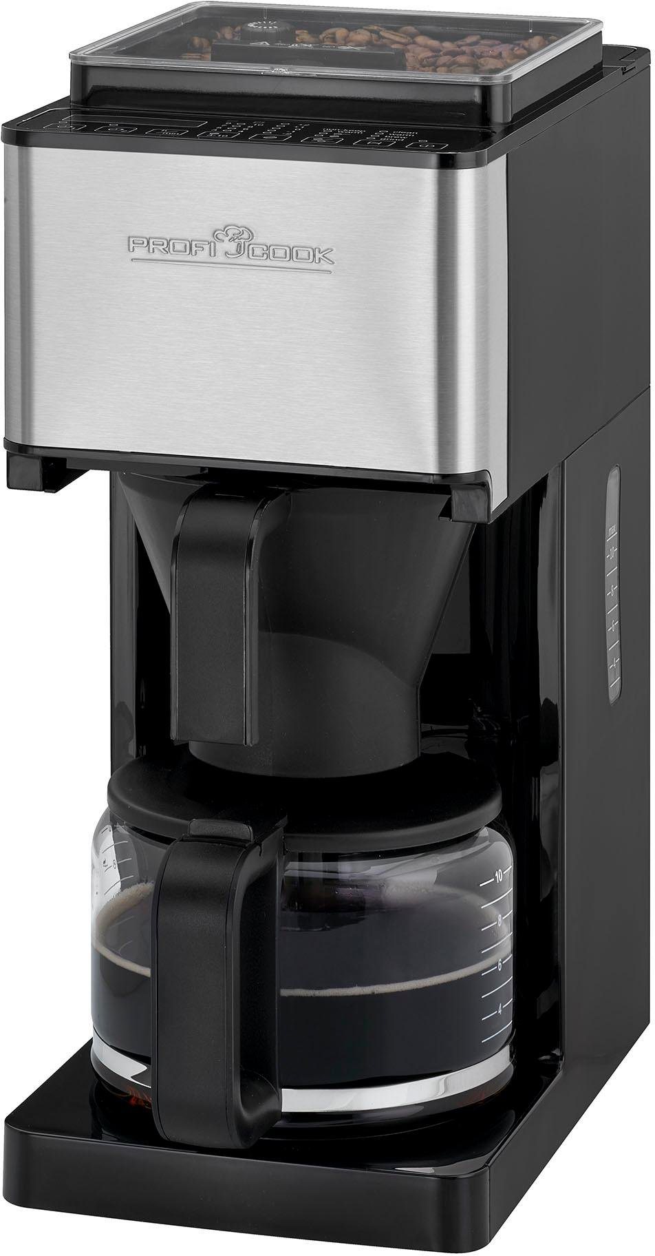 Kaffeemaschine mit Mahlwerk PC-KA 1138, 1,25l Kaffeekanne, Papierfilter 1x4 Kaffeemaschine mit Mahlwerk PC-KA 1138, 1,25l Kaffeekanne, Papierfilter 1x4