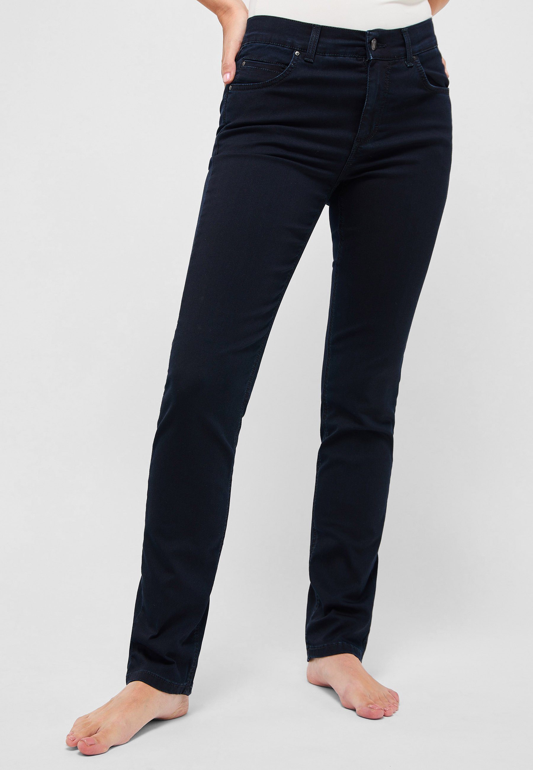 Straight-Jeans ANGELS Cici mit Denim Jeans Stretch Super dunkelblau
