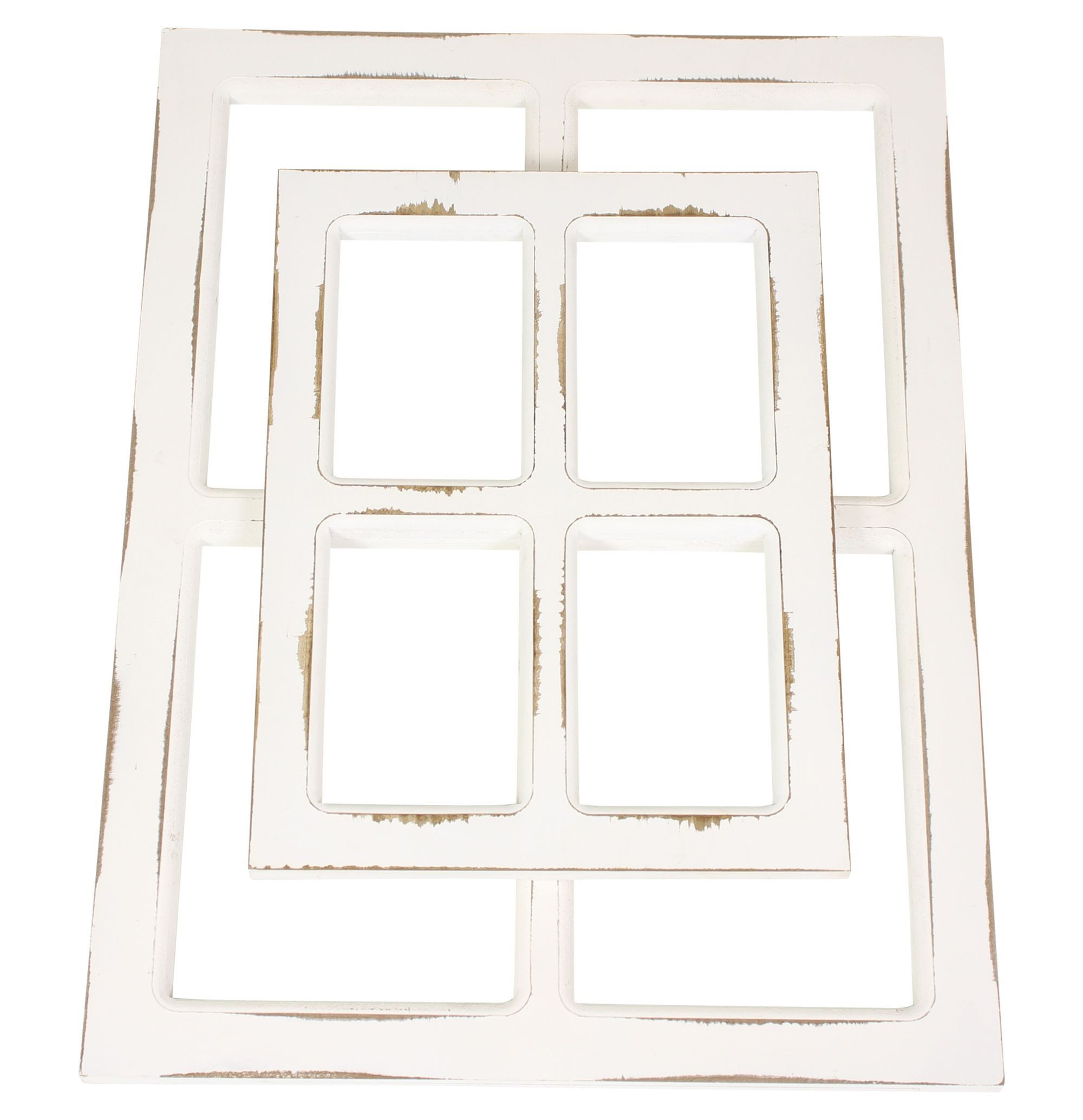Dekoleidenschaft Wanddekoobjekt Dekofenster aus Holz im Shabby Look weiß, Deko Fensterrahmen, Holzdeko (2 St., im Set), Holzfenster, Sprossenfenster, Vintage Ho – Bild 4 von 5