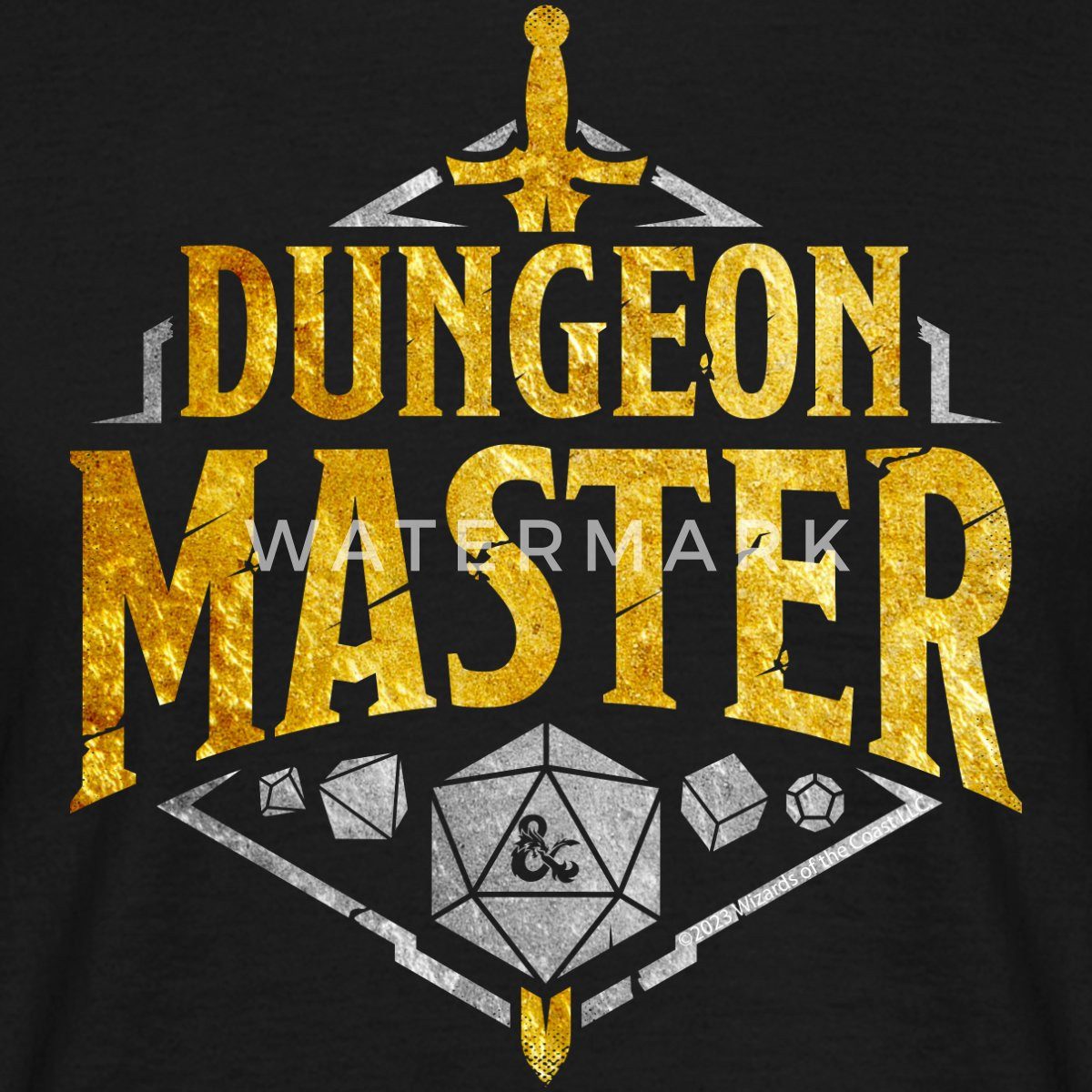 Spreadshirt T-Shirt Dungeons And Dragons Dungeon Master Silber Gold Männer T-Shirt (1-tlg)