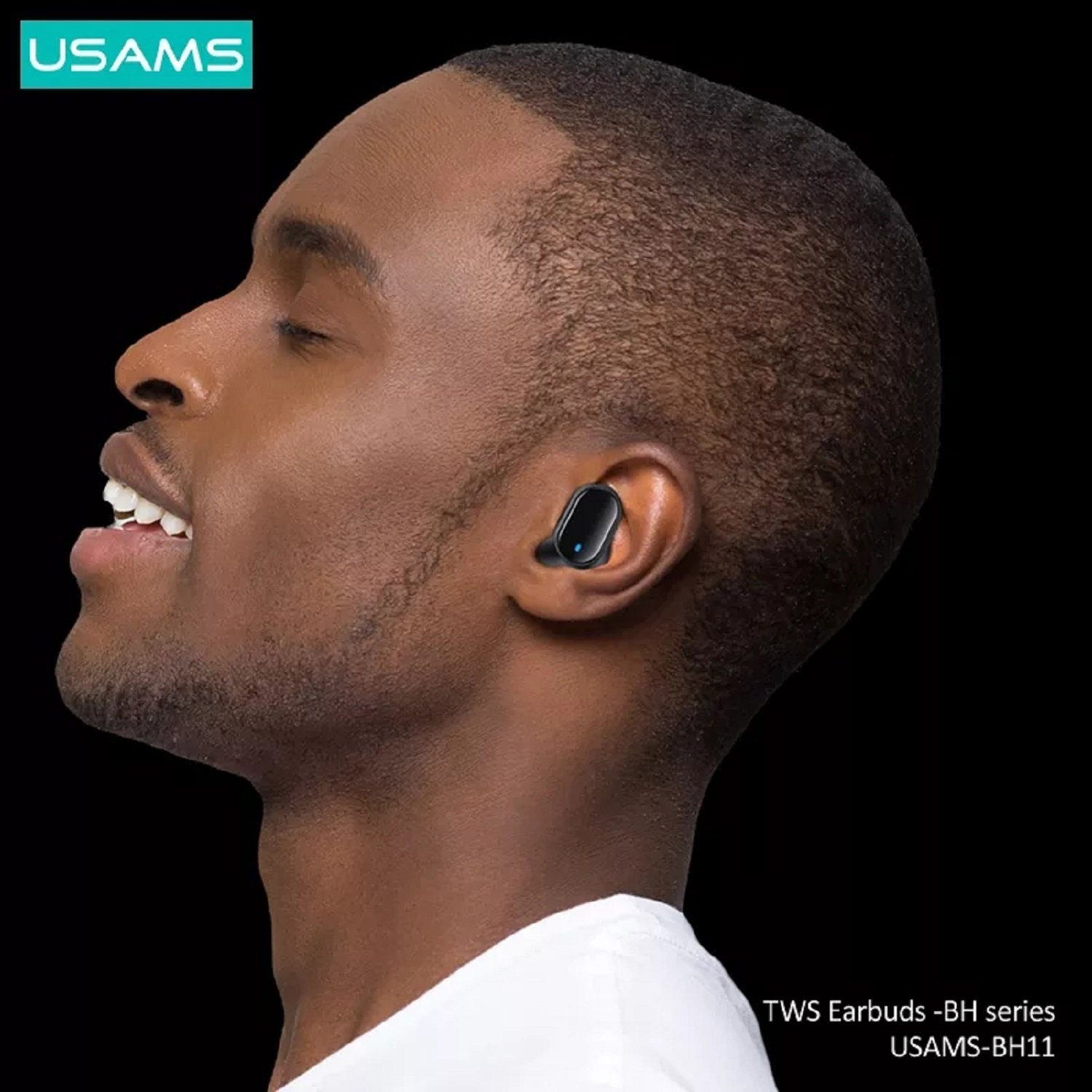 USAMS Mikrofon Touch BU11 Apple, (Bluetooth Huawei, Bluetooth-Kopfhörer für 5.1 Lg Smartphome, Bluetooth, Control, Ohrhörer Samsung, BT Ladebox Kabellos TWS Weiß 5.1, usw) In-Ear mit