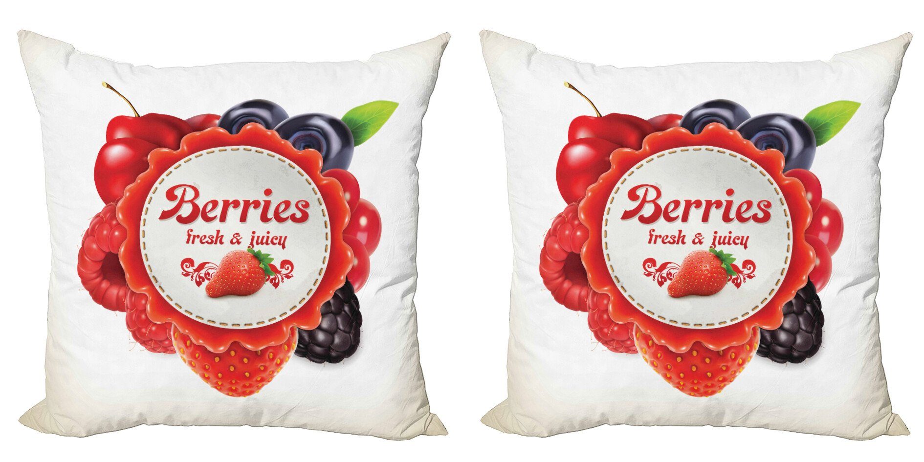 Kissenbezüge Modern Pattern (2 Doppelseitiger Bunte Stück), Berry Obst Abakuhaus Accent Digitaldruck