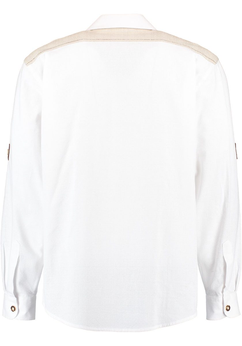 OS Trachten Trachtenhemd Fihud Langarmhemd mit Edelweiß-Stickerei auf der K günstig online kaufen