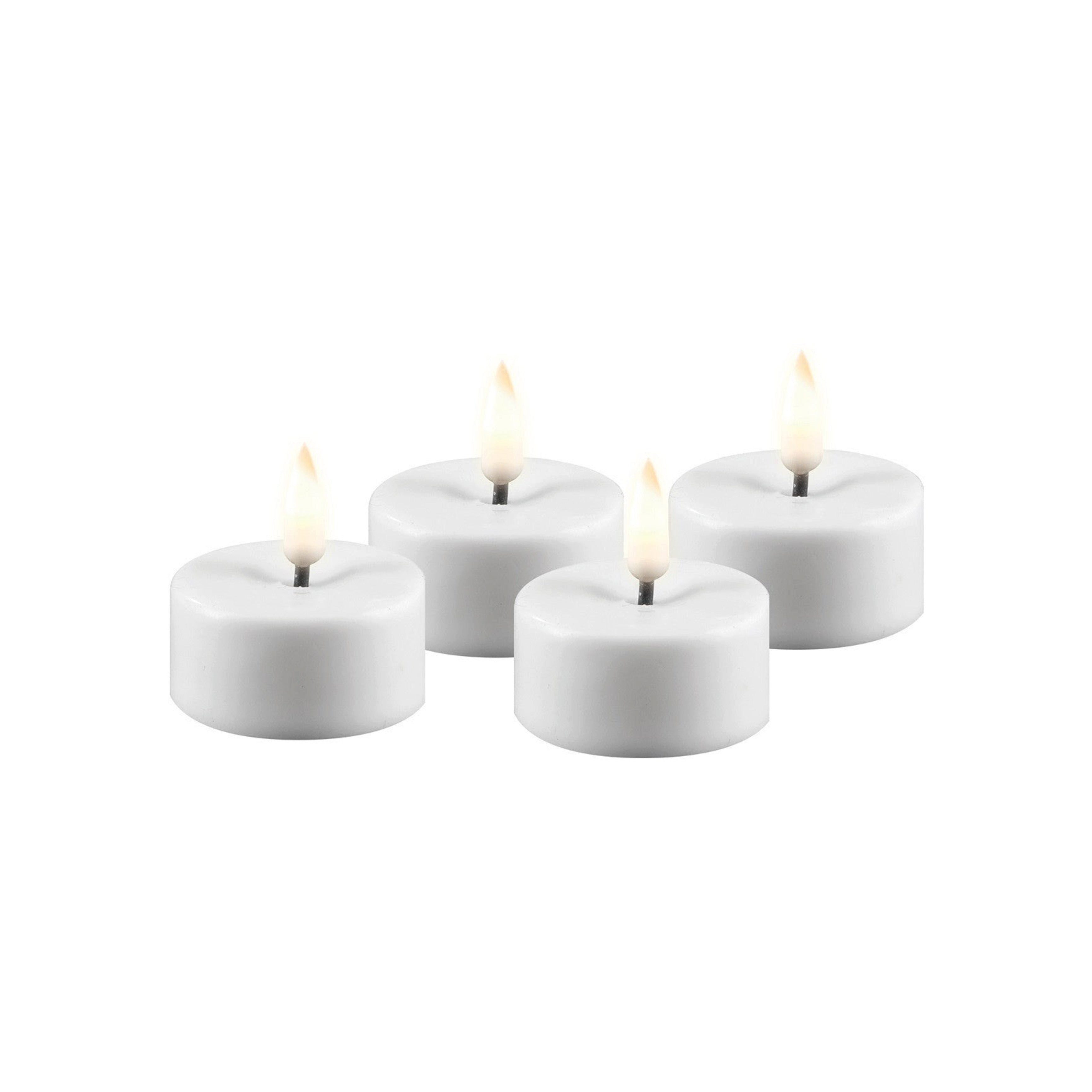 Deluxe Homeart LED-Kerze LED Teelichter Teelicht 4 Stück weiß von Deluxe / Unique Homeart Candl
