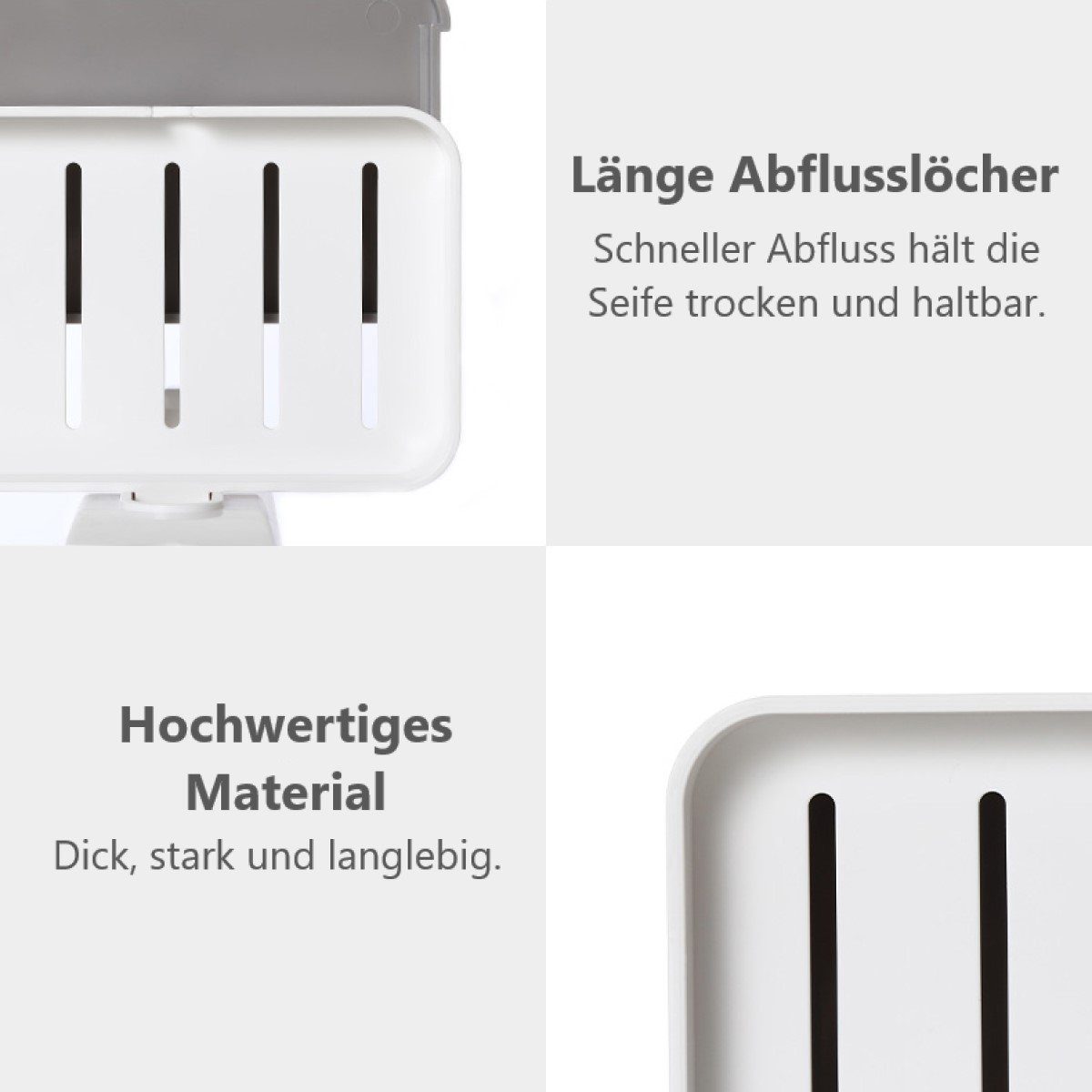 Creliv Seifenablage mit Tropfschale – Ohne Bohren, WC-Deckelheber als GRATIS, 1-St. – Bild 5 von 5
