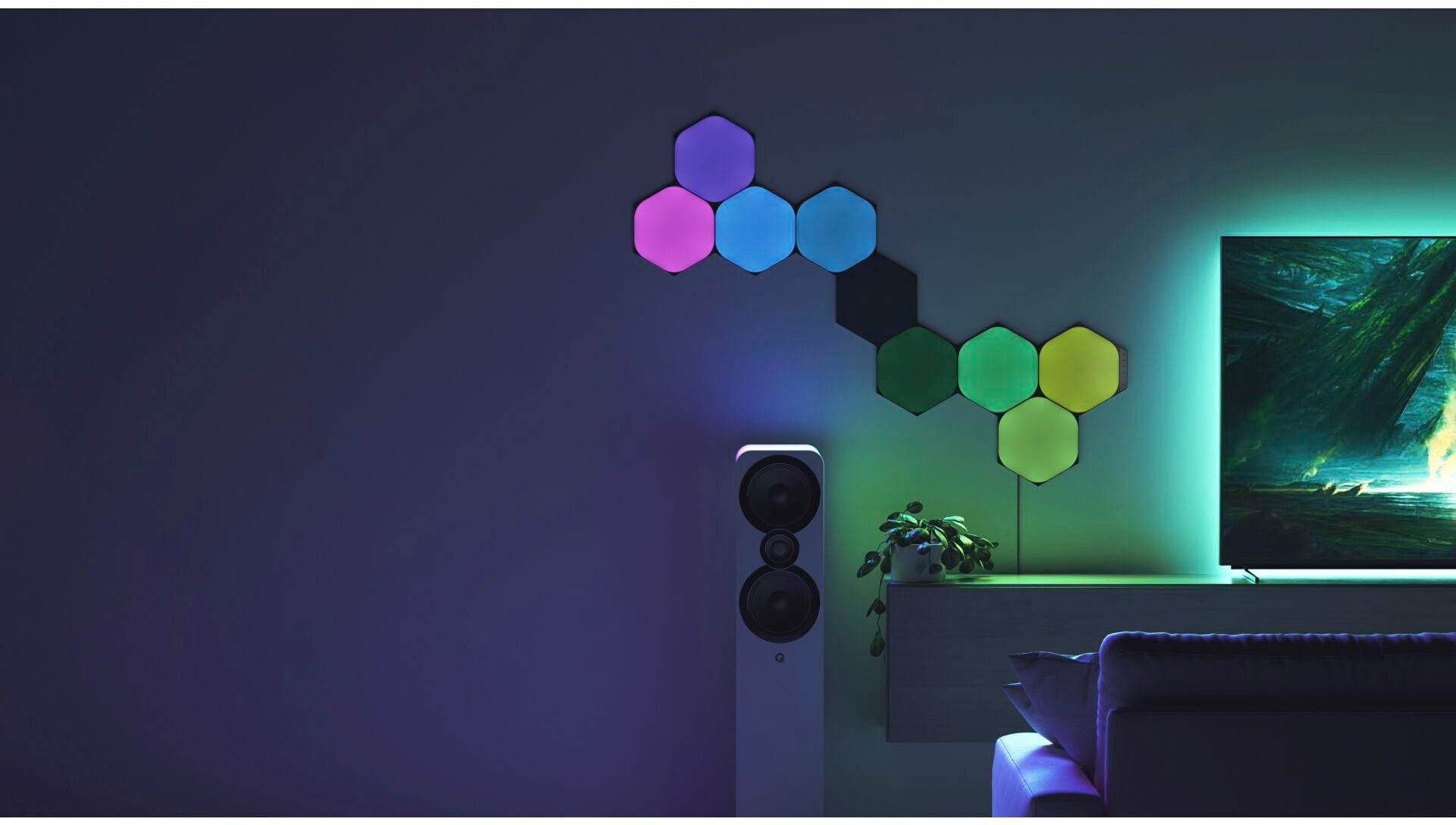 integriert Ultra Black Hexagons Shapes Starter Nanoleaf 9PK, LED - fest nanoleaf Kit Dekolicht LED