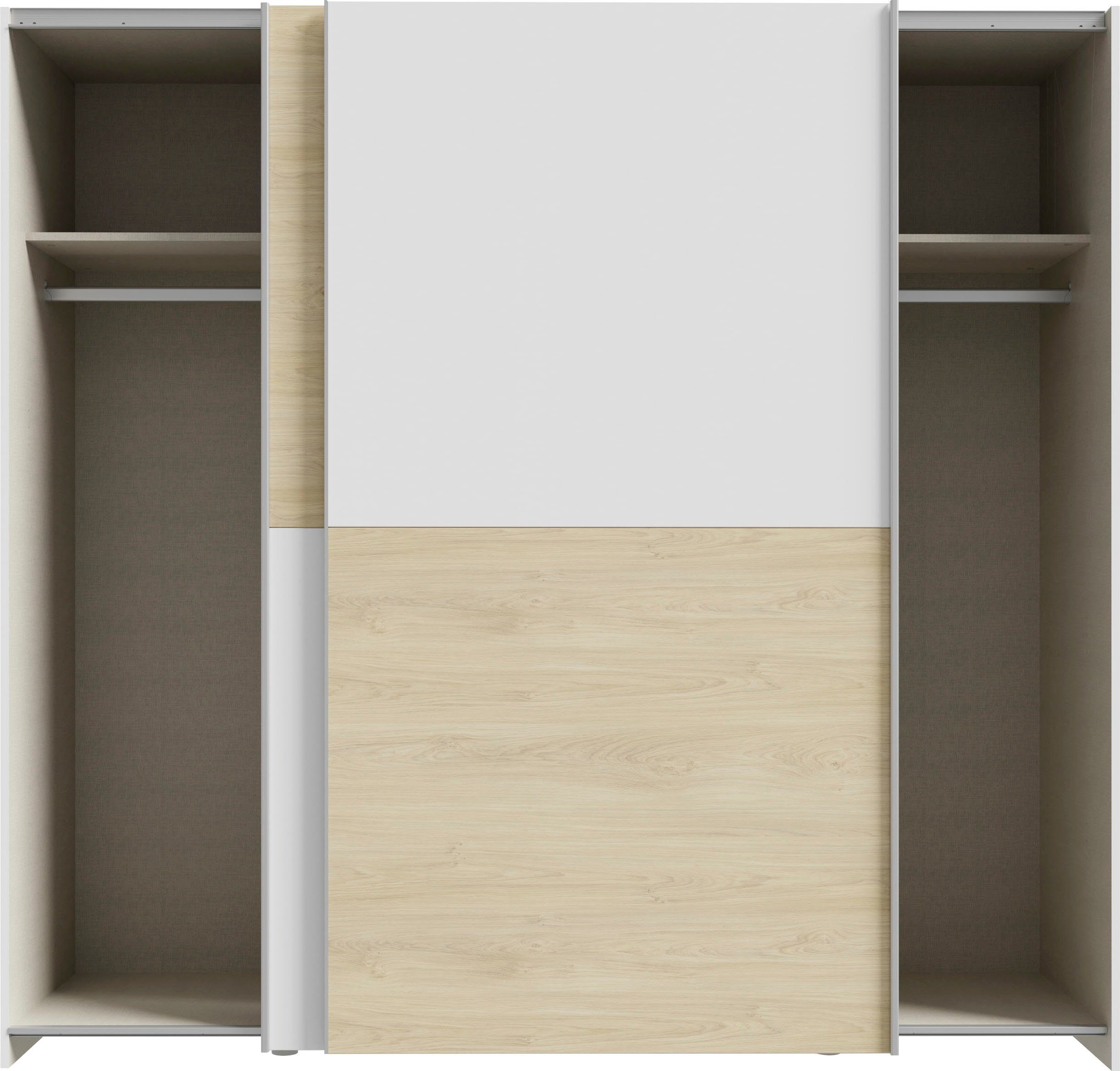 FORTE Schwebetürenschrank 2 Schiebetüren, Made in Europe, stabil und zeitlos (5 Breiten: 120 -200cm, Höhe ca. 190cm) in verschiedenen Farben und Breiten – Bild 5 von 5
