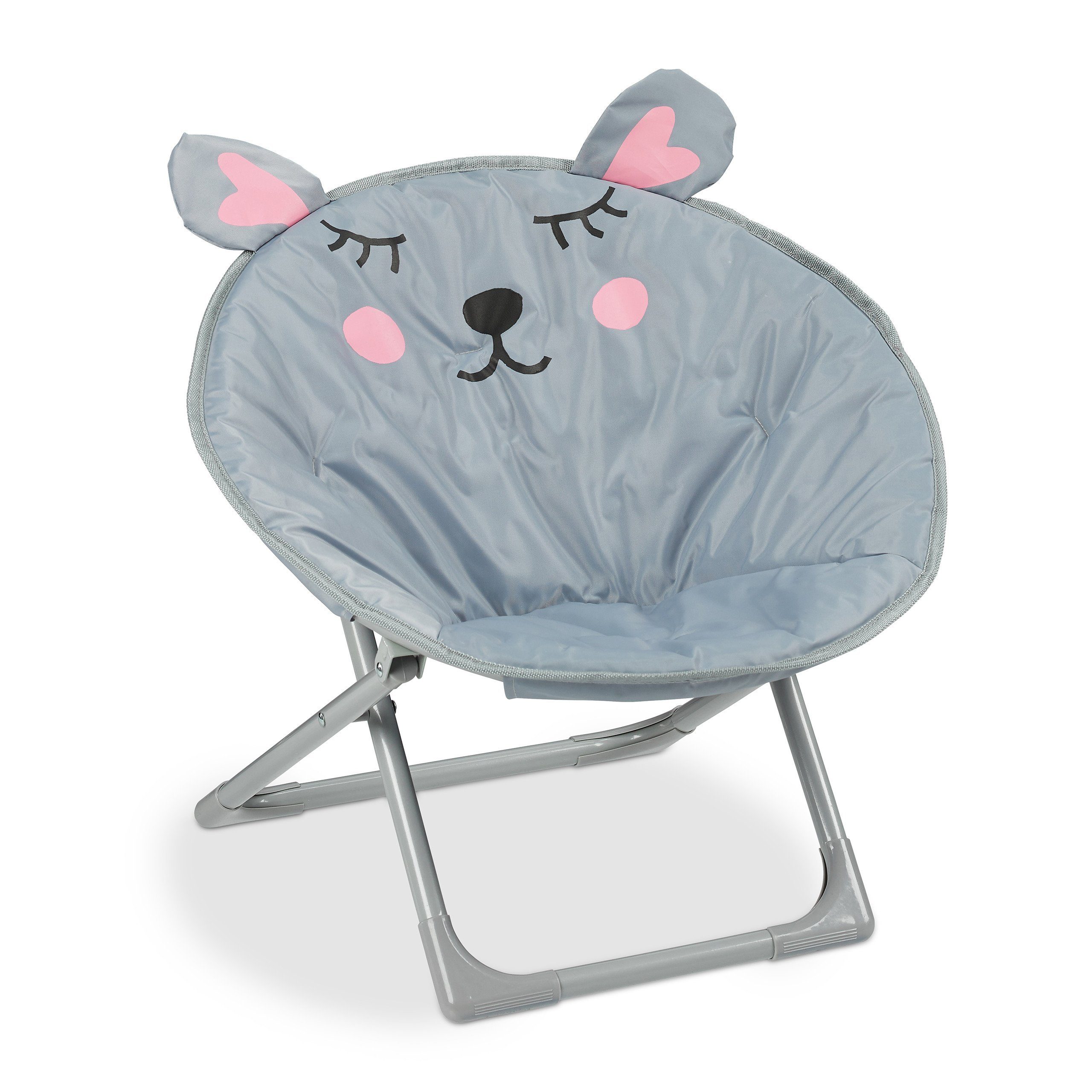 Moonchair Maus klappbar, Kinder relaxdays Kinderklappstuhl Grau