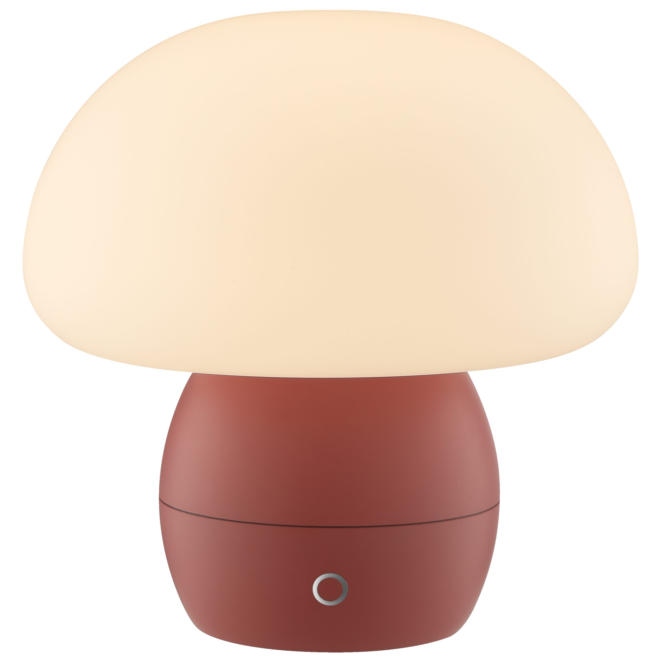 Lightbox Tischleuchte, LED fest integriert, Warmweiß, LED Akku-Pilzlampe, 22cm, 230lm, Wireless Charging, dimmbar, rot