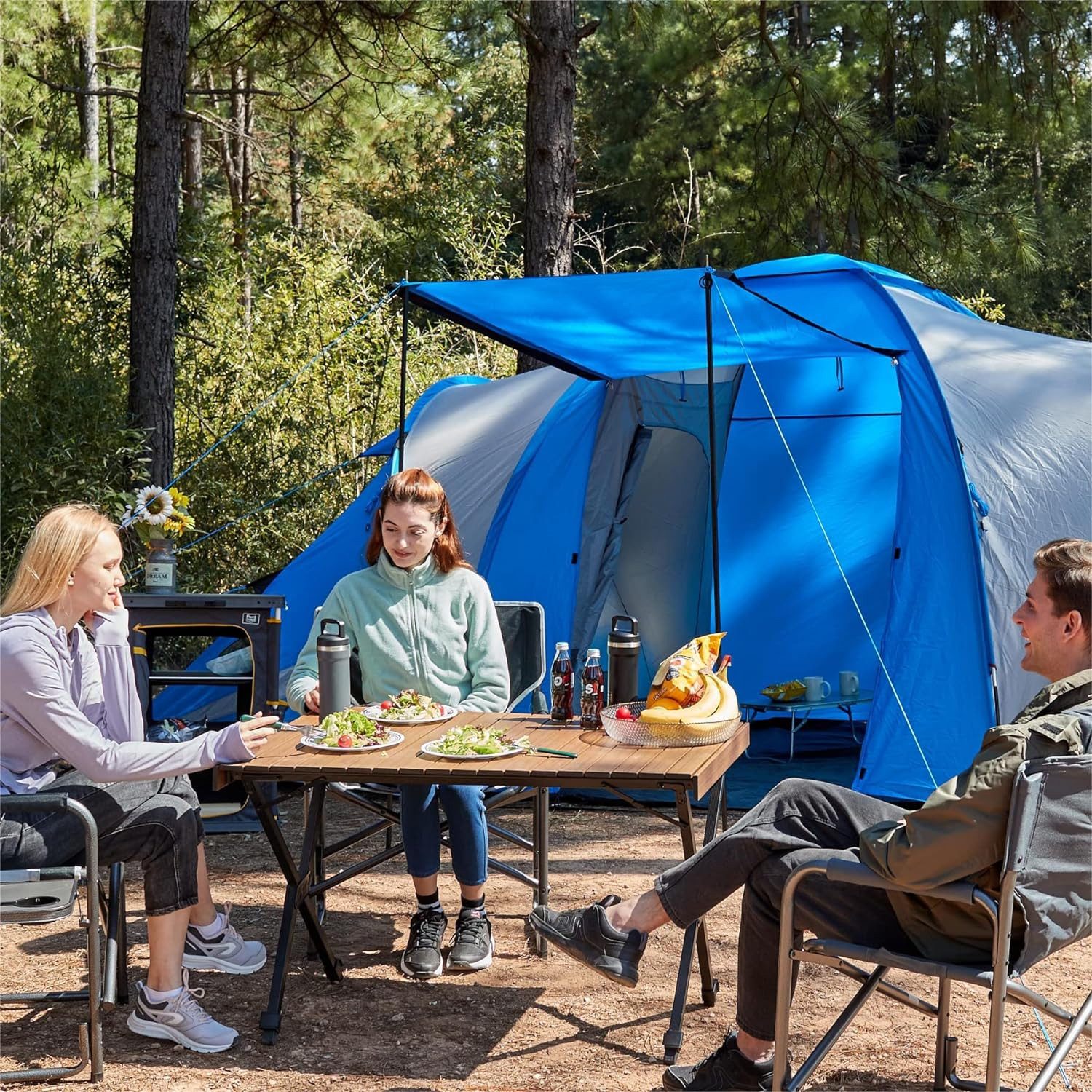 TIMBER RIDGE Campingtisch Klappbar Tisch, 100 kg Tragkraft & höhenverstellbar Ultraleichtes Alu (1-St), aus rostfreiem Aluminium, 109x71×69cm