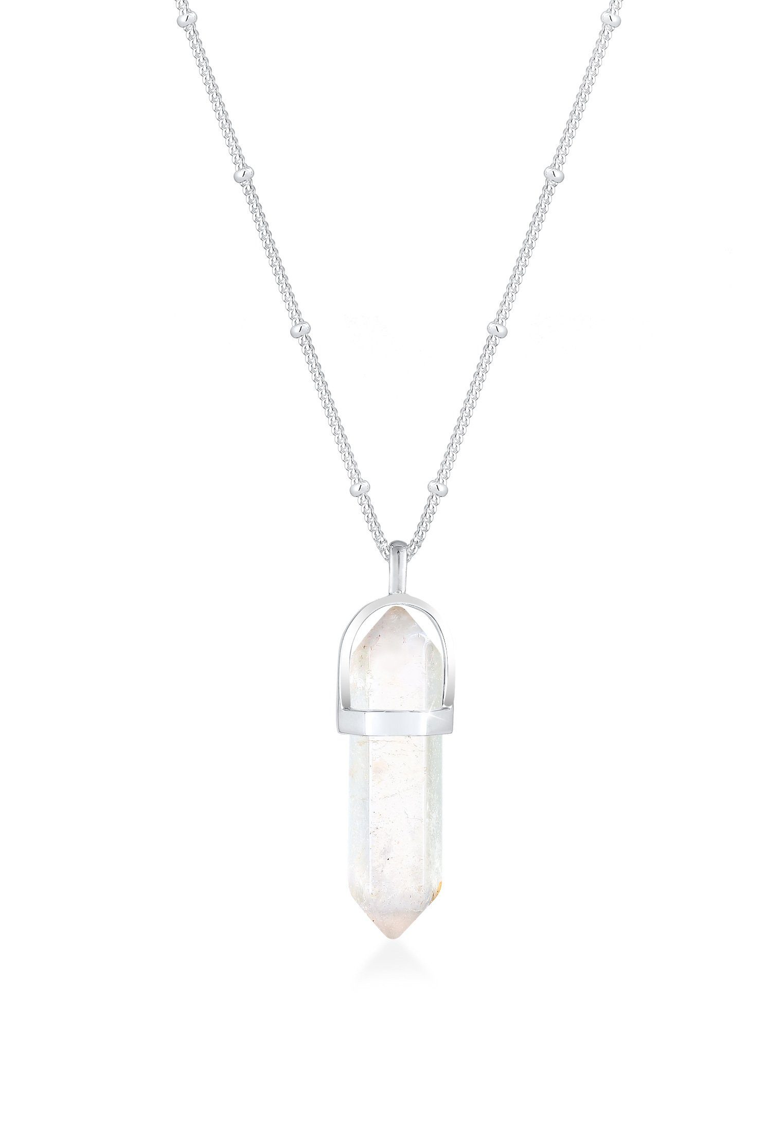 Elli Collierkettchen Stein Quarz Weiß 925 Sterling Silber