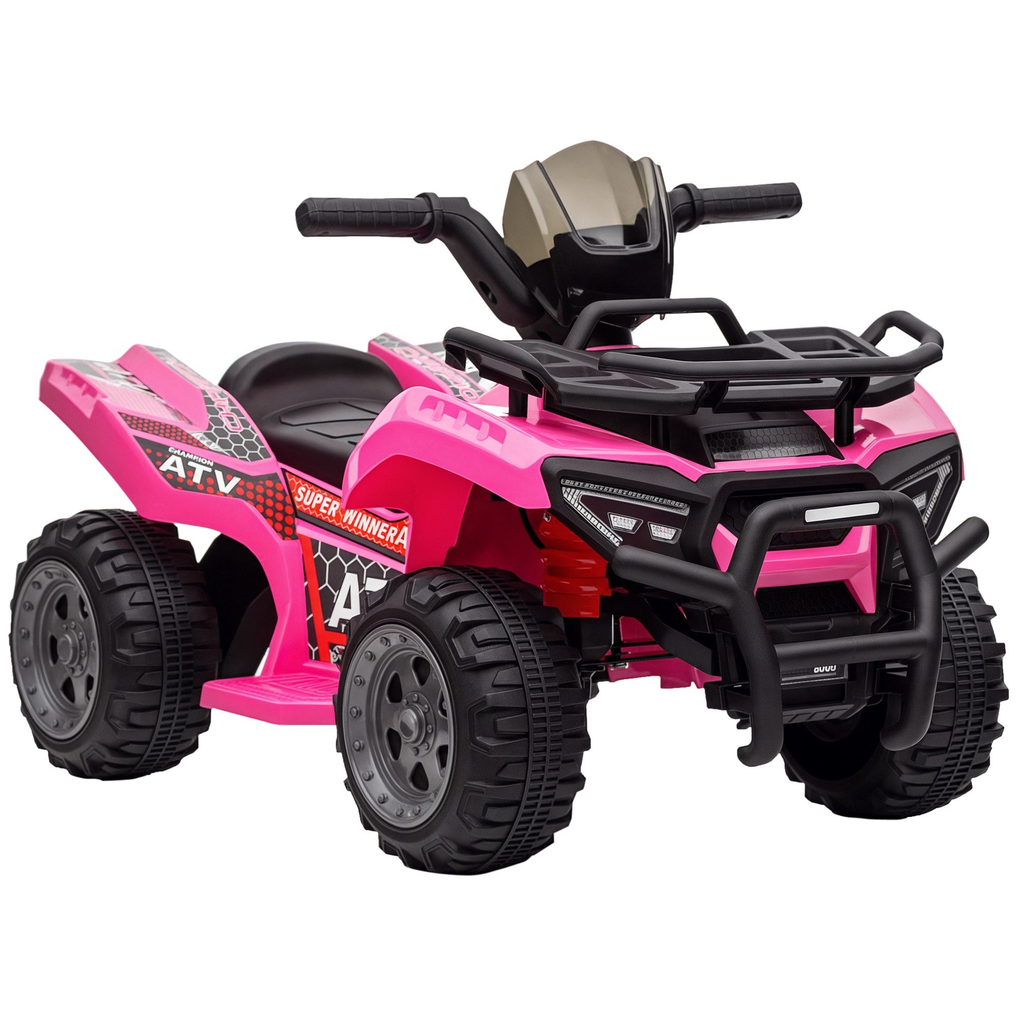 HOMCOM Elektro-Kinderquad Kinder Quad Elektro 6V mit Vorwärtsfunktion, Musik, Belastbarkeit 25 kg, (1-tlg), für Kinder, Rosa