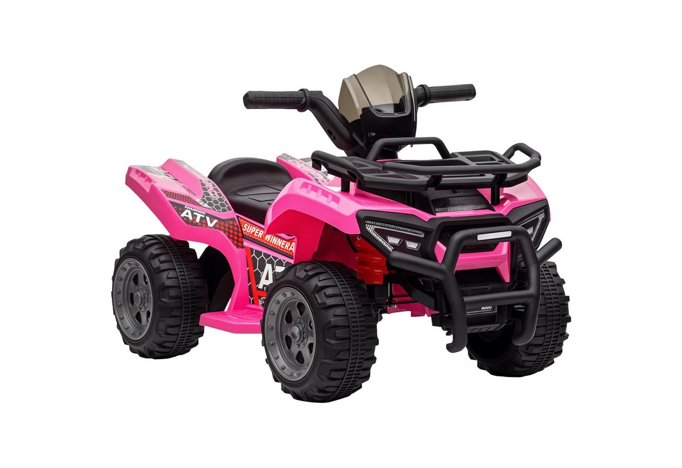 HOMCOM Elektro-Kinderquad Kinder Quad Elektro 6V mit Vorwärtsfunktion, Musik, Belastbarkeit 25 kg, (1-tlg), für Kinder, Rosa
