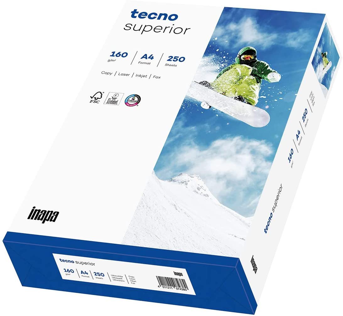 Thumbnail - Inapa tecno Drucker- und Kopierpapier inapa Drucker- Kopierpapier tecno Superior 160g A4 1250 Blatt hochweiß