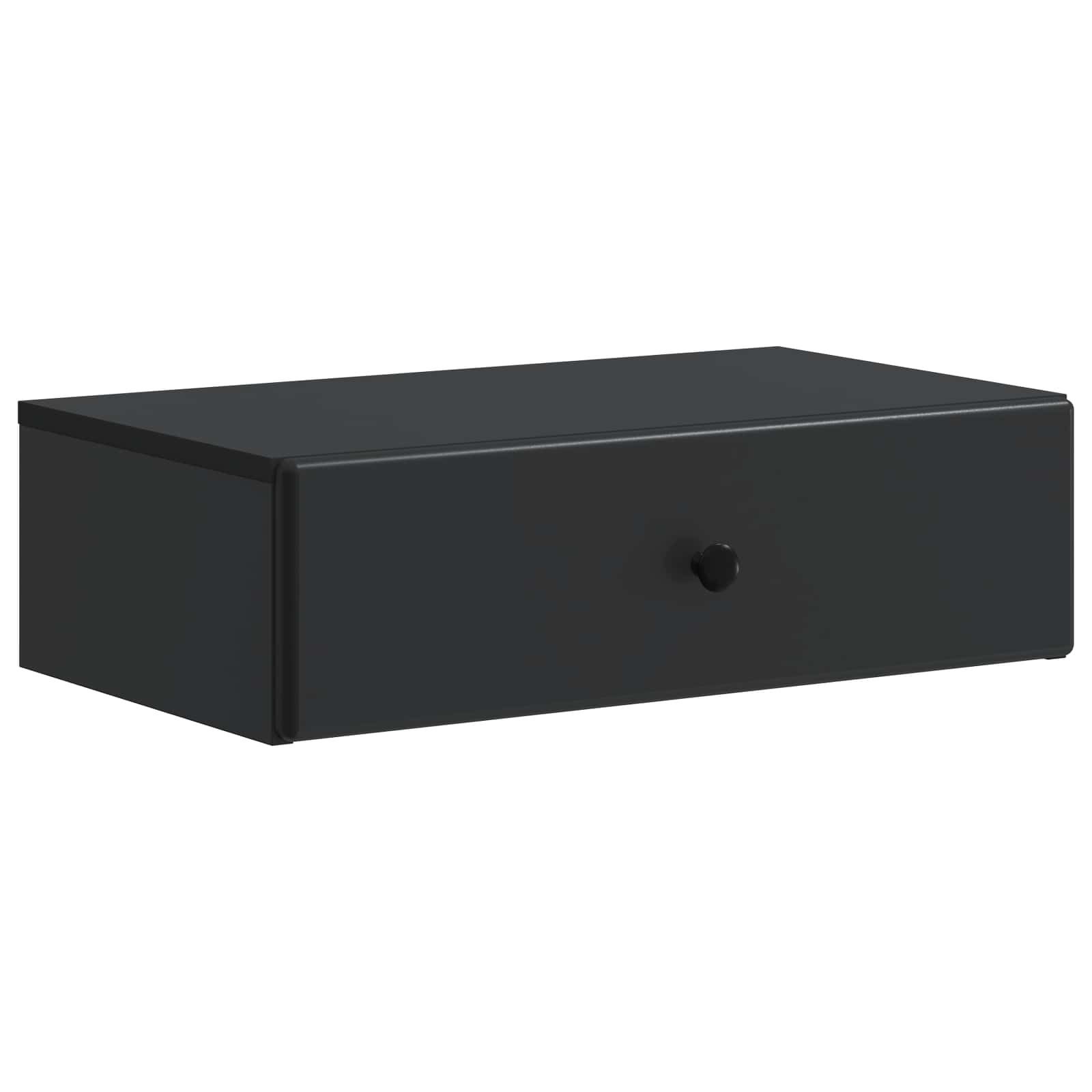 vidaXL Schranksystem Wandmontierter Beistelltisch Schwarz 59 x 34,5 x 17 cm (1-St)