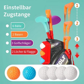 yozhiqu Minigolf-Set Kinder Golf Set Outdoor Spielzeug (einschließlich GolfschlägerCart), Spiele für drinnen und draußen, Geschenke für Kinder (16 Teile)