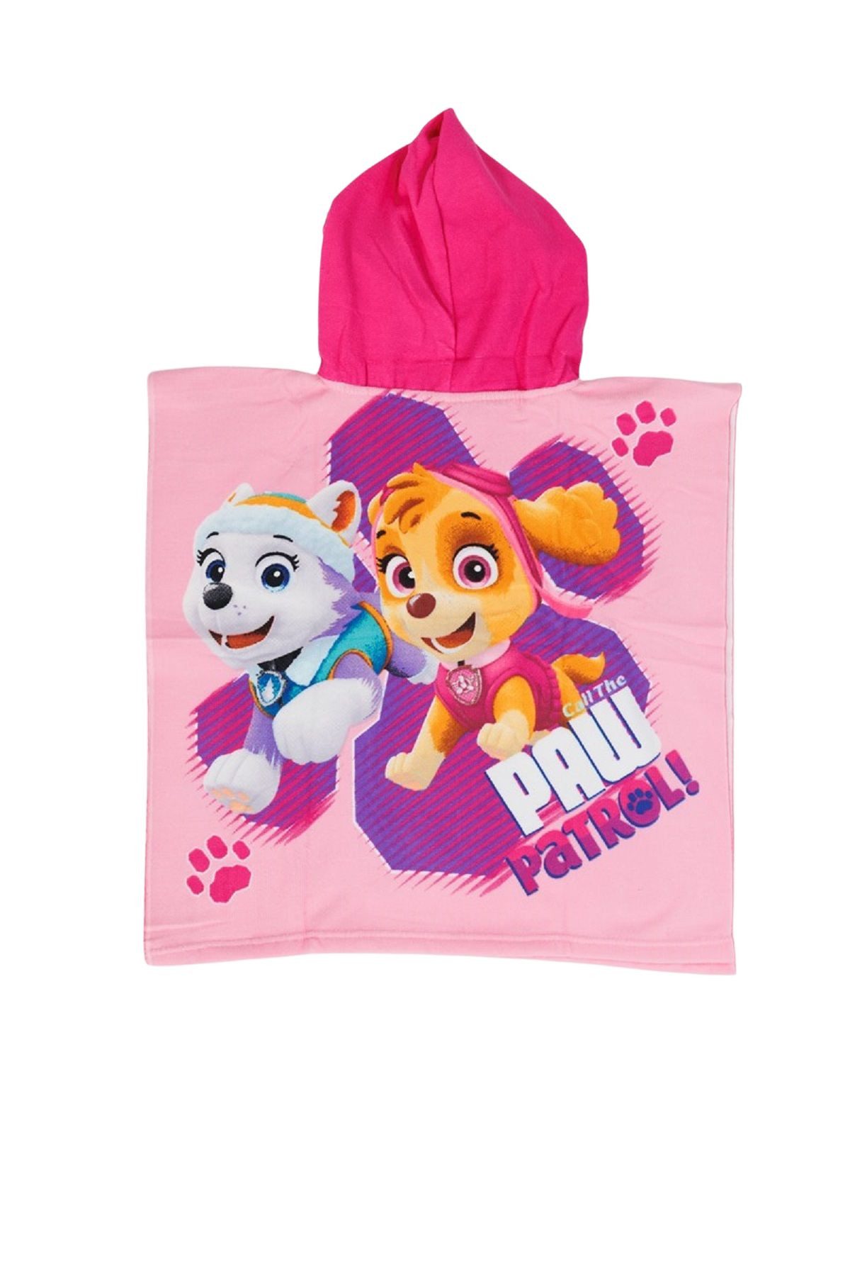 PAW PATROL Badeponcho Kinder Badeponcho mit Kapuze Strandponcho aus Polyester 55 x 110 cm