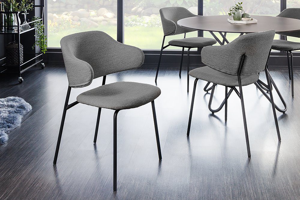 riess-ambiente Armlehnstuhl VOGUE grau / schwarz (Einzelartikel, 1 St), Ess günstig online kaufen