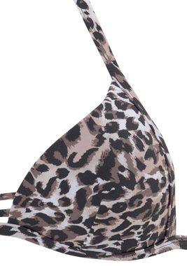 LASCANA Triangel-Bikini mit Leo-Print und Push-Up-Effekt