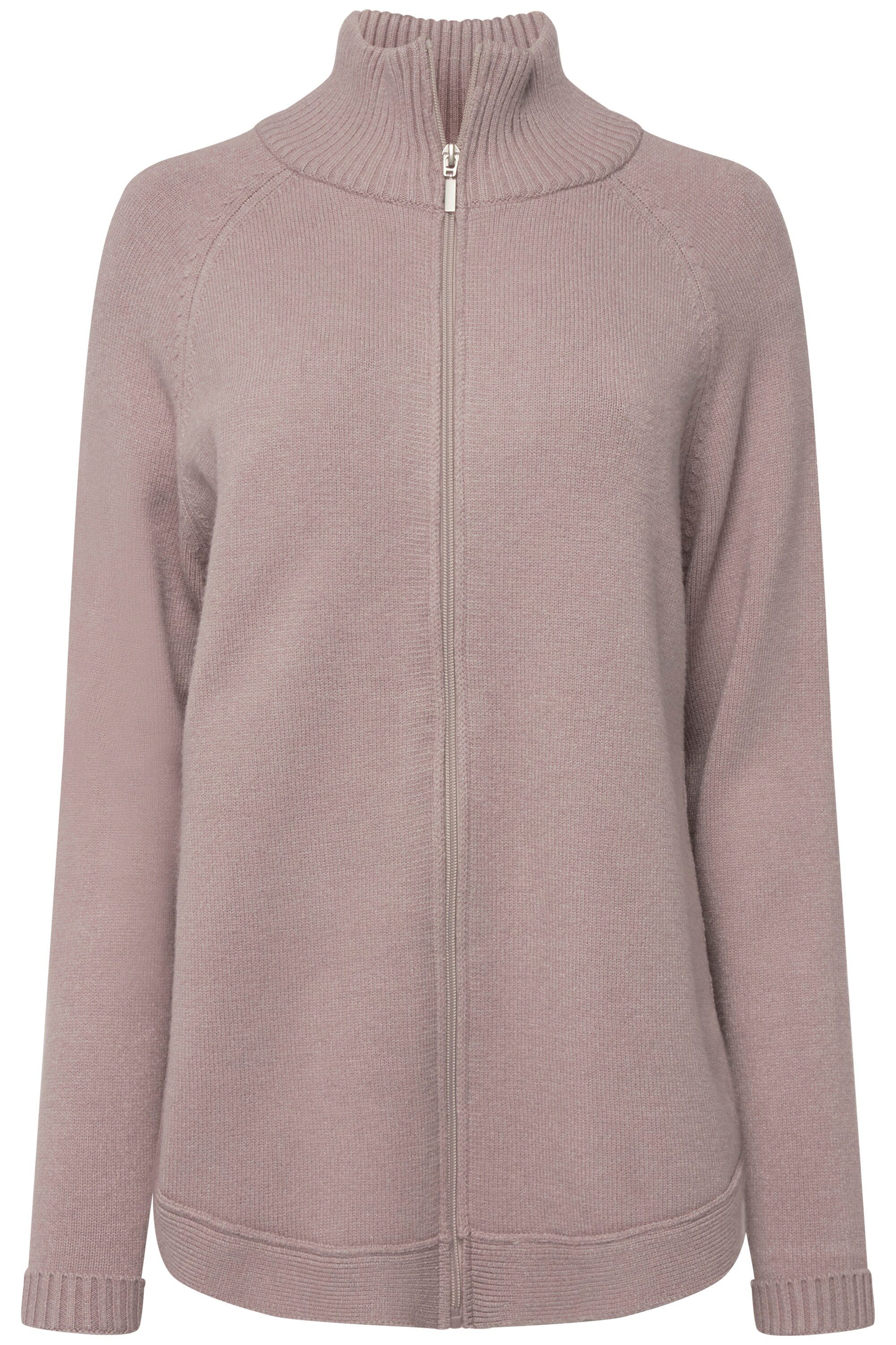 Laurasøn Strickjacke Strickjacke Stehkragen Zipper Seitenschlitze günstig online kaufen