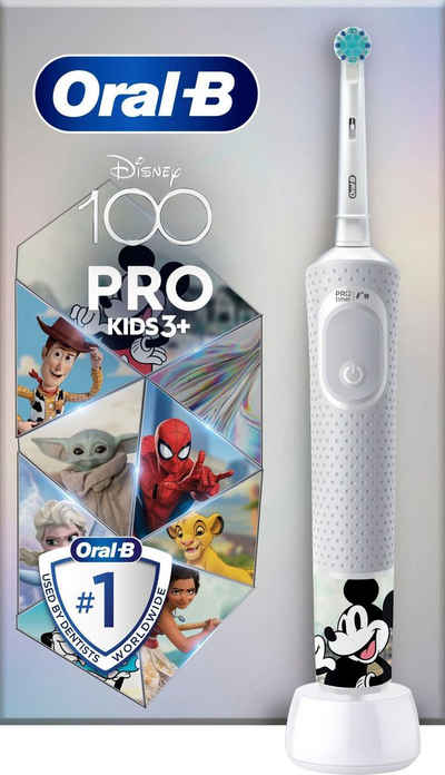 Oral B Elektrische Zahnbürste Pro Kids Disney 100, Aufsteckbürsten: 1 St., für Kinder ab 3 Jahren