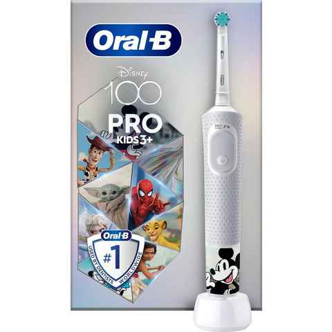 Oral-B Elektrische Zahnbürste Pro Kids Disney 100, Aufsteckbürsten: 1 St., für Kinder ab 3 Jahren