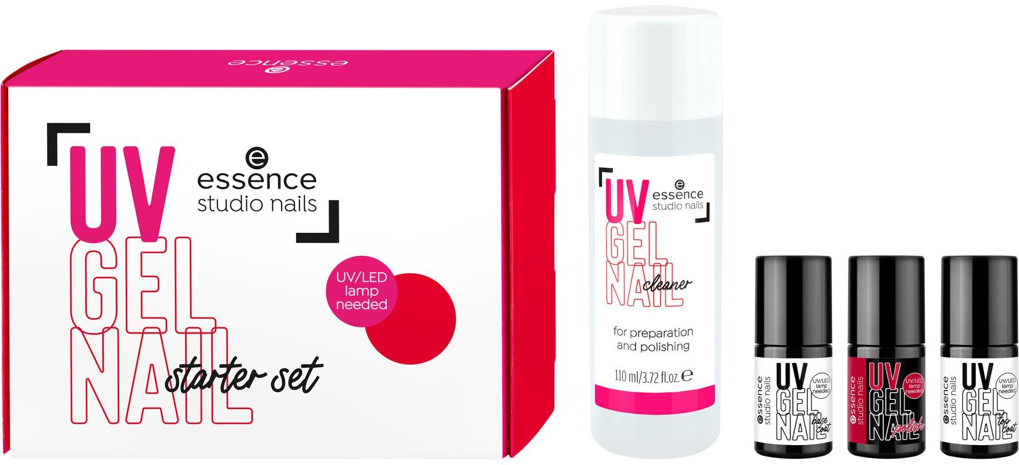 Essence Nagellack-Set studio nails UV GEL NAIL Starter Set, 4-tlg., mit UV-Spezialisierung