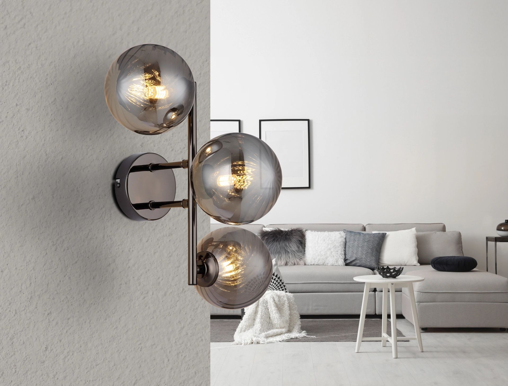 GLOBO LIGHTING Wandleuchte CONOR, ohne Leuchtmittel, Wandspot, Glas, Wohnzimmer, Flur