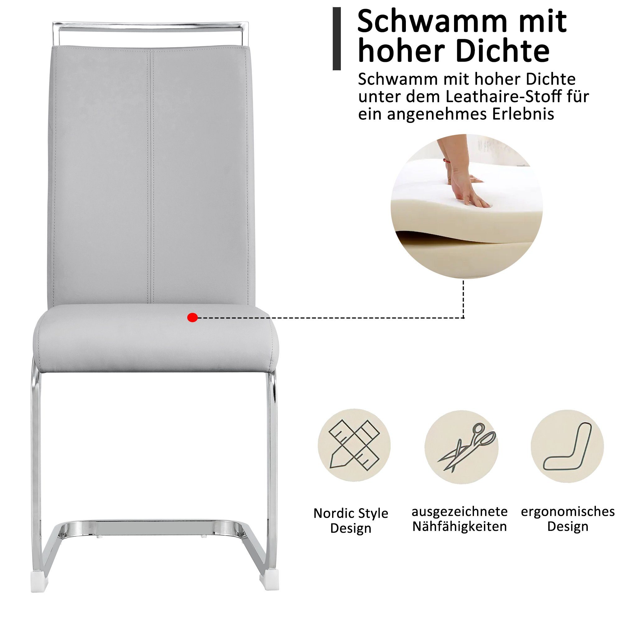 Merax Freischwinger (4 St), Schwingstuhl Esszimmerstuhl,4er günstig online kaufen