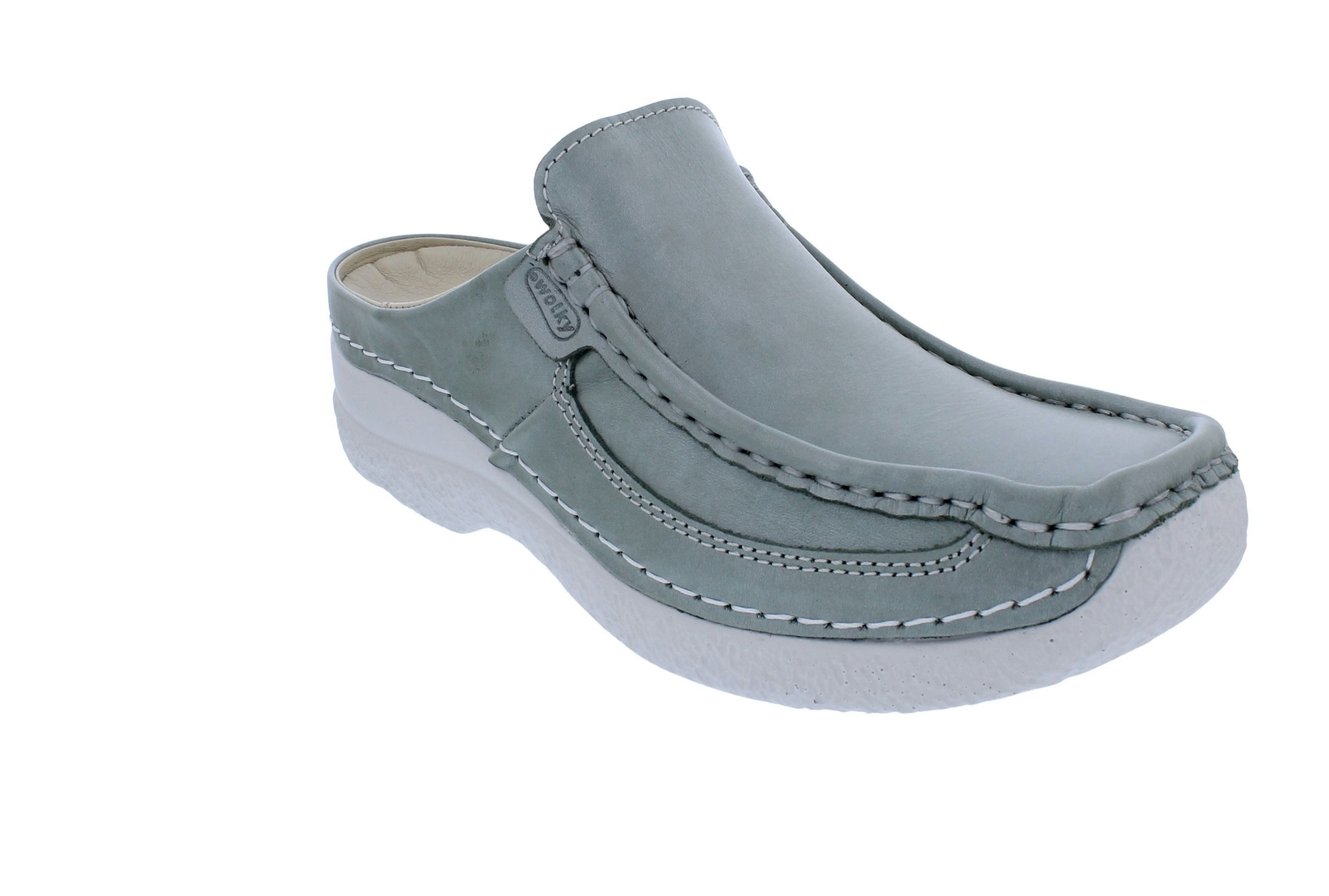 WOLKY Wolky Clog Roll Slide 0620261-701, schimmerndes Glattleder, Grün, Fußb Clog
