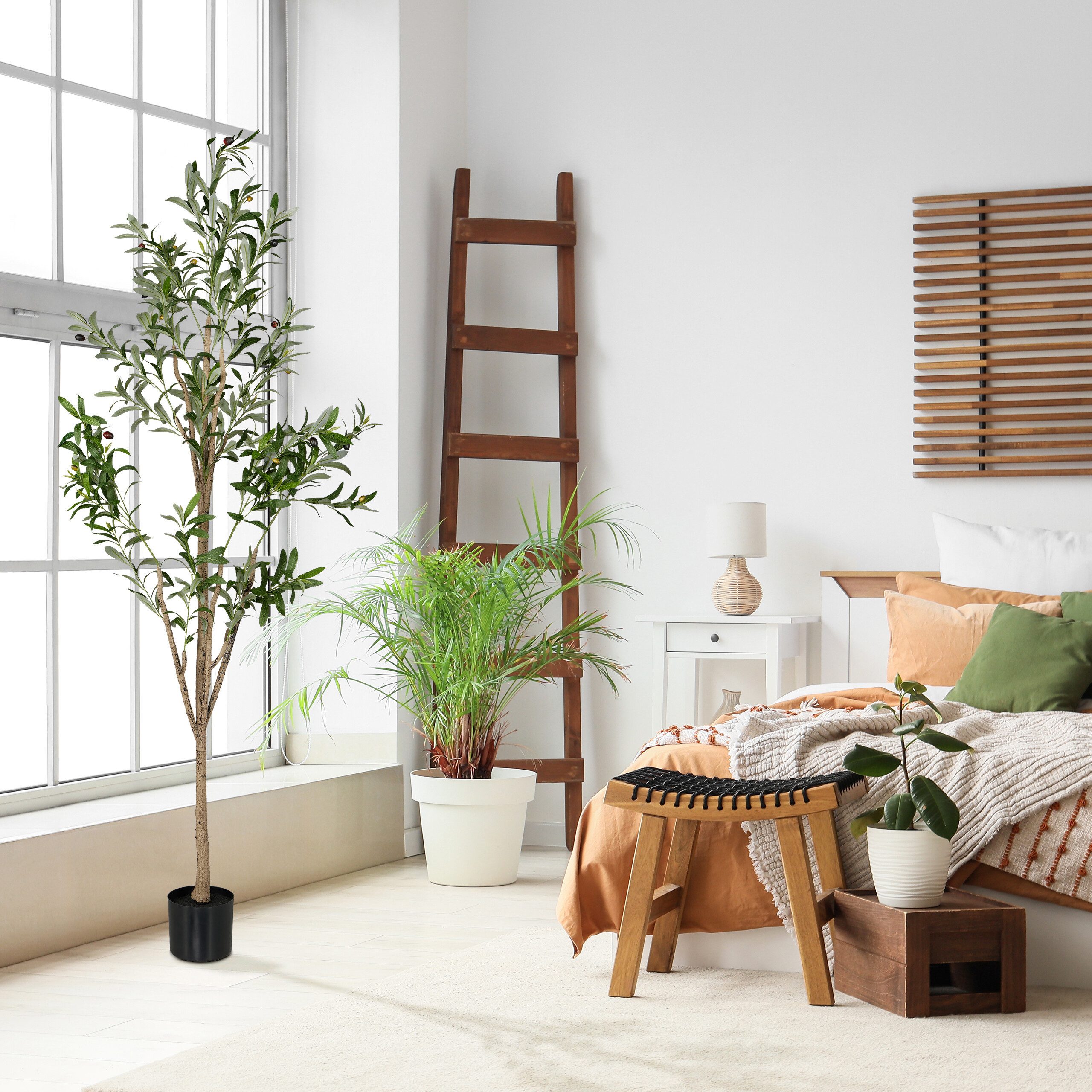 Kunstpflanze Künstlicher Olivenbaum Olivenbaum, relaxdays, Höhe 150 cm, 150 cm