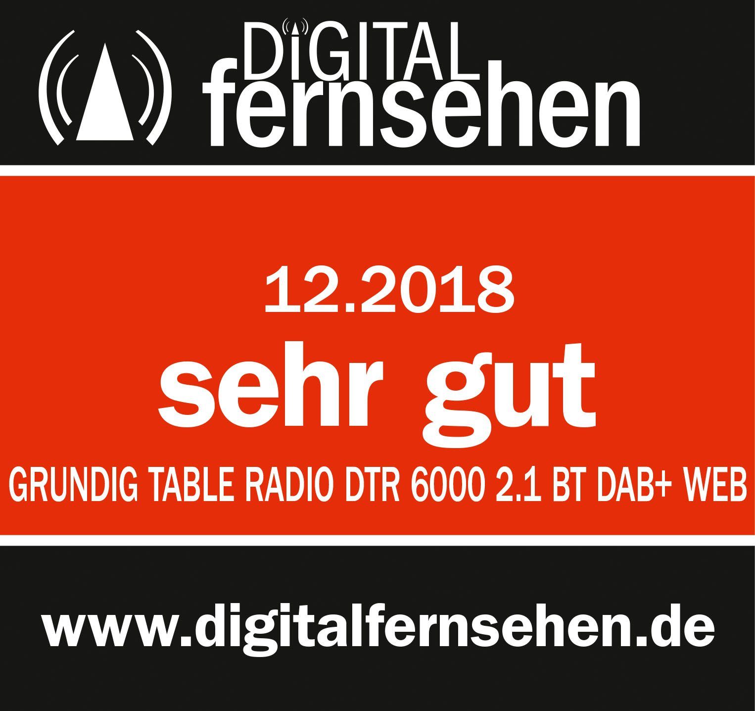 FM-Tuner schwarz (DAB), X W) (Digitalradio mit (DAB) 28 Grundig DTR RDS, Digitalradio Internetradio, 6000