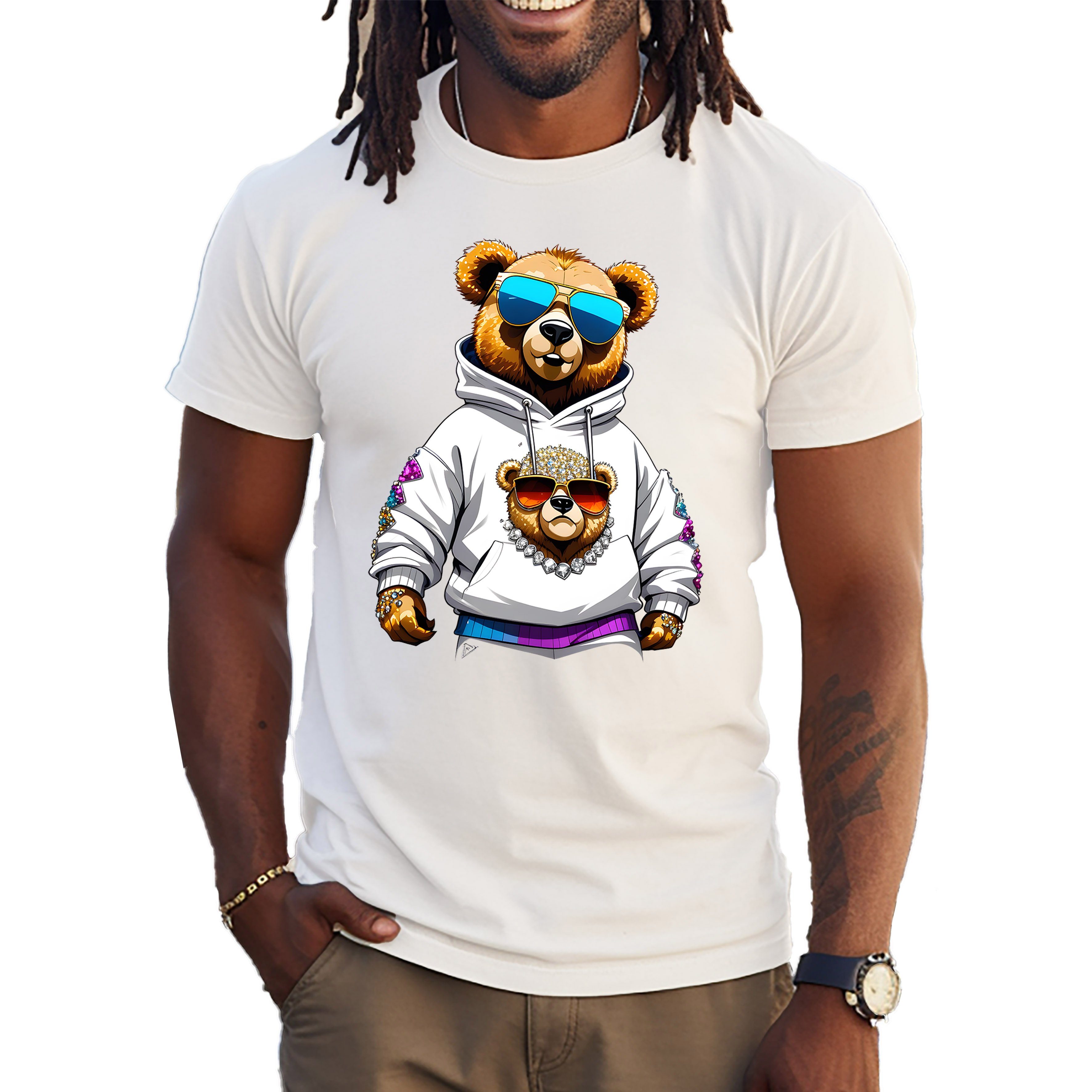 Banco Rundhalsshirt Premium T-Shirt mit coolen Bärenaufdruck Herren Rundhal günstig online kaufen