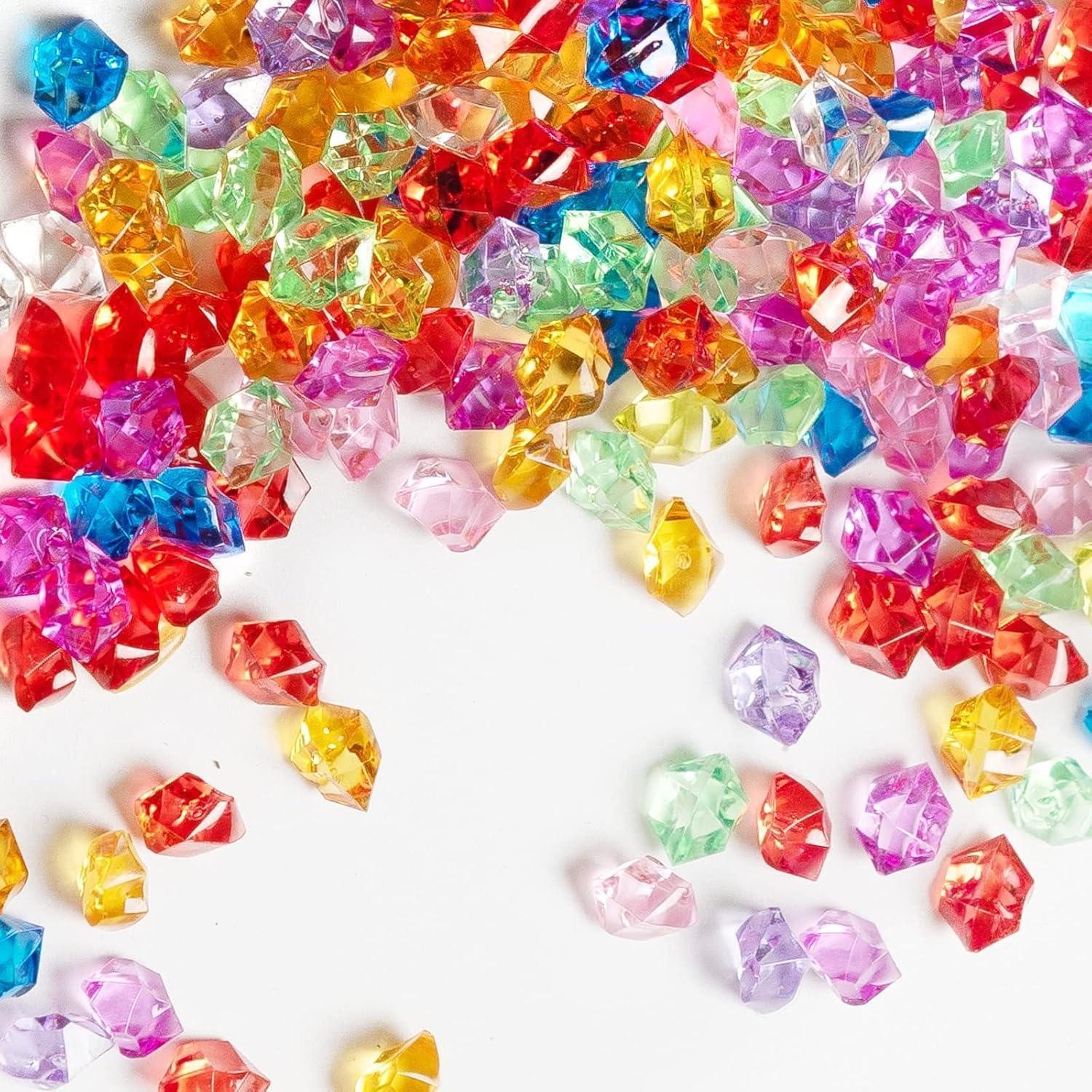 LuxusKollektion Edelstein 300 Stück Glassteine bunt Kinder Edelsteine Deko Diamanten Aquarium