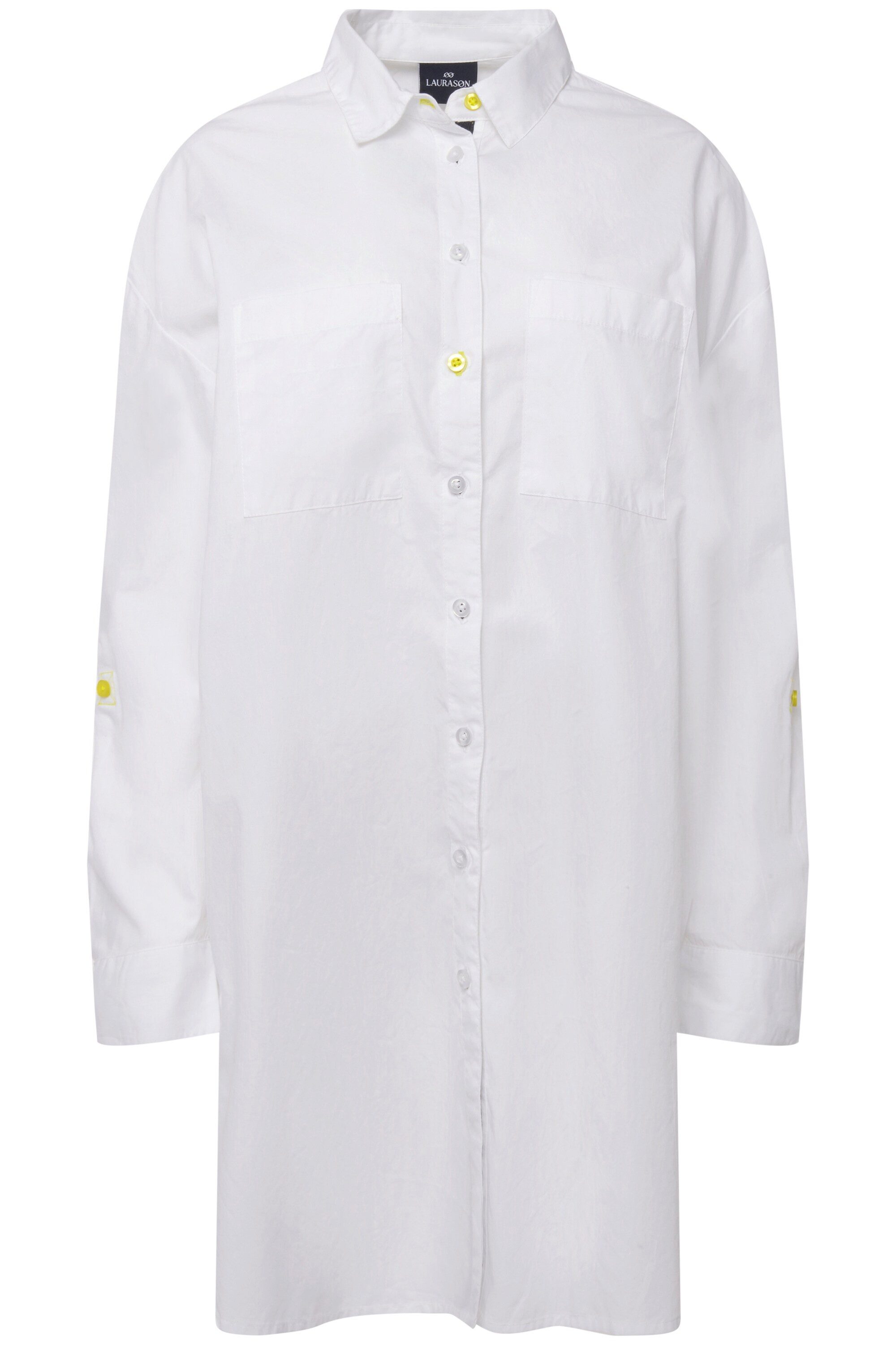 Laurasøn Longbluse Long Bluse Hemdkragen Langarm günstig online kaufen