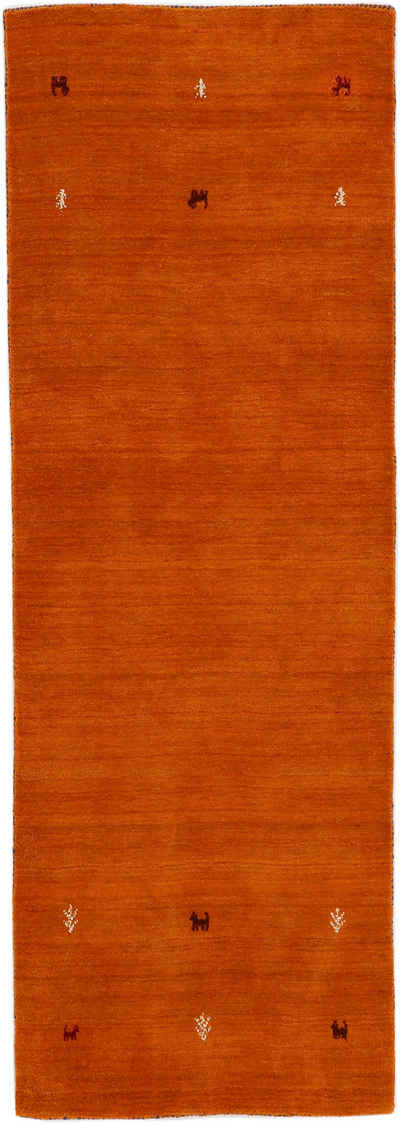 Läufer »Gabbeh Uni«, carpetfine, rechteckig, Höhe 15 mm, reine Wolle, handgewebt, Gabbeh Tiermotiv
