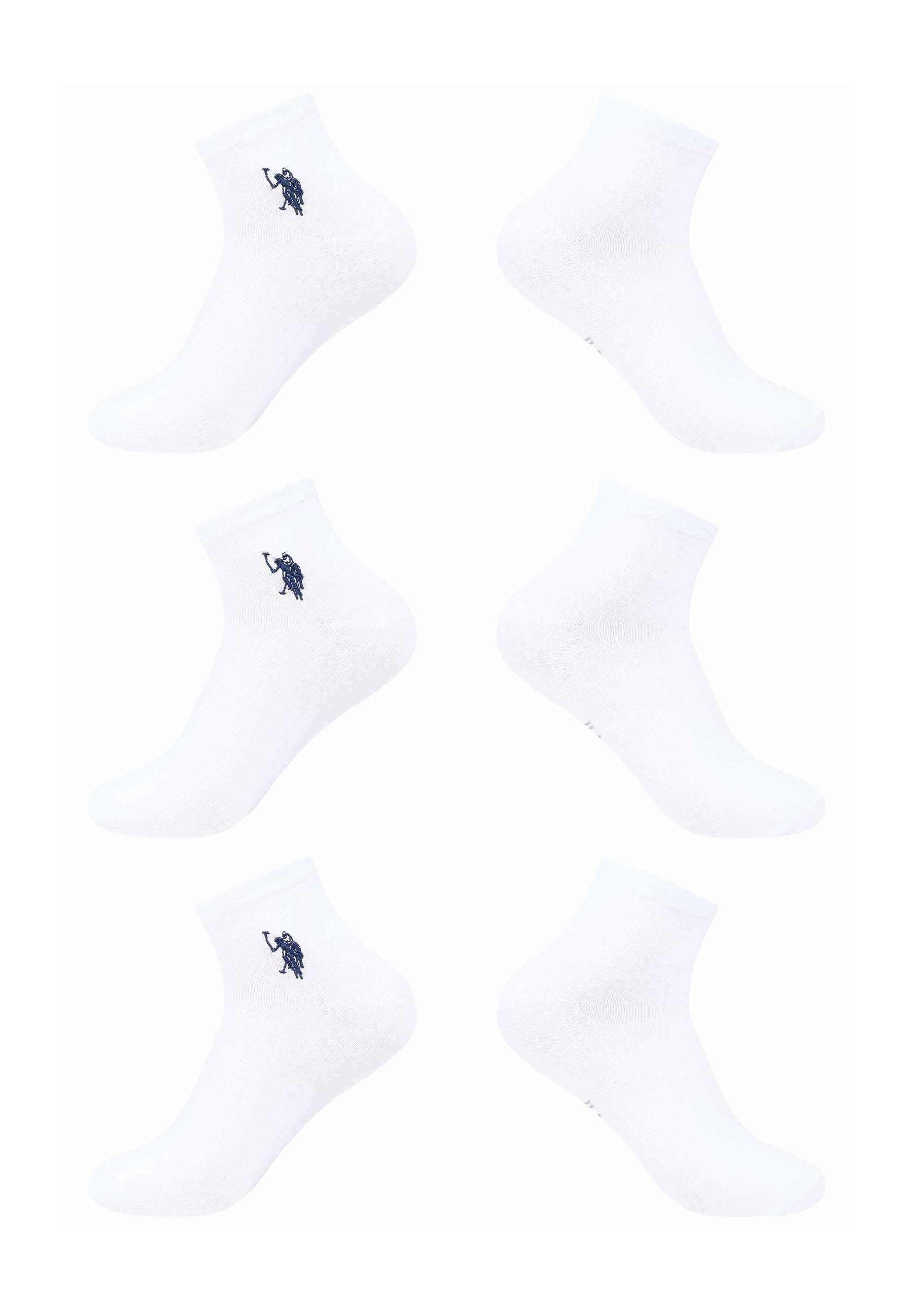 U.S. Polo Assn. Socken USOowen Quarter Socken 6er Pack – Baumwollsocken unisex halbhoch Bequeme Socken mit elastischem Bund und Logo