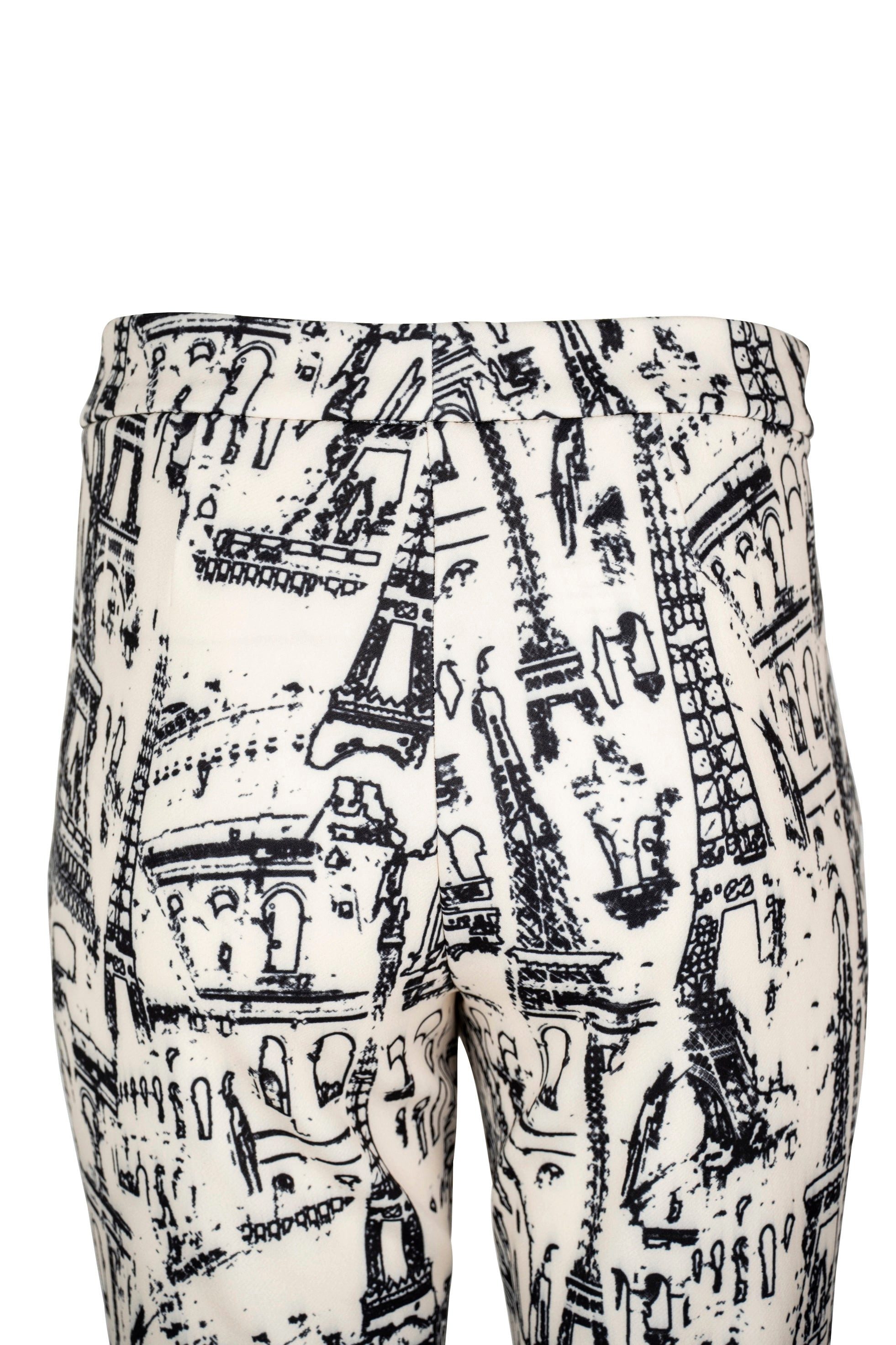 Faber Stoffhose Scubahose mit Paris-Print
